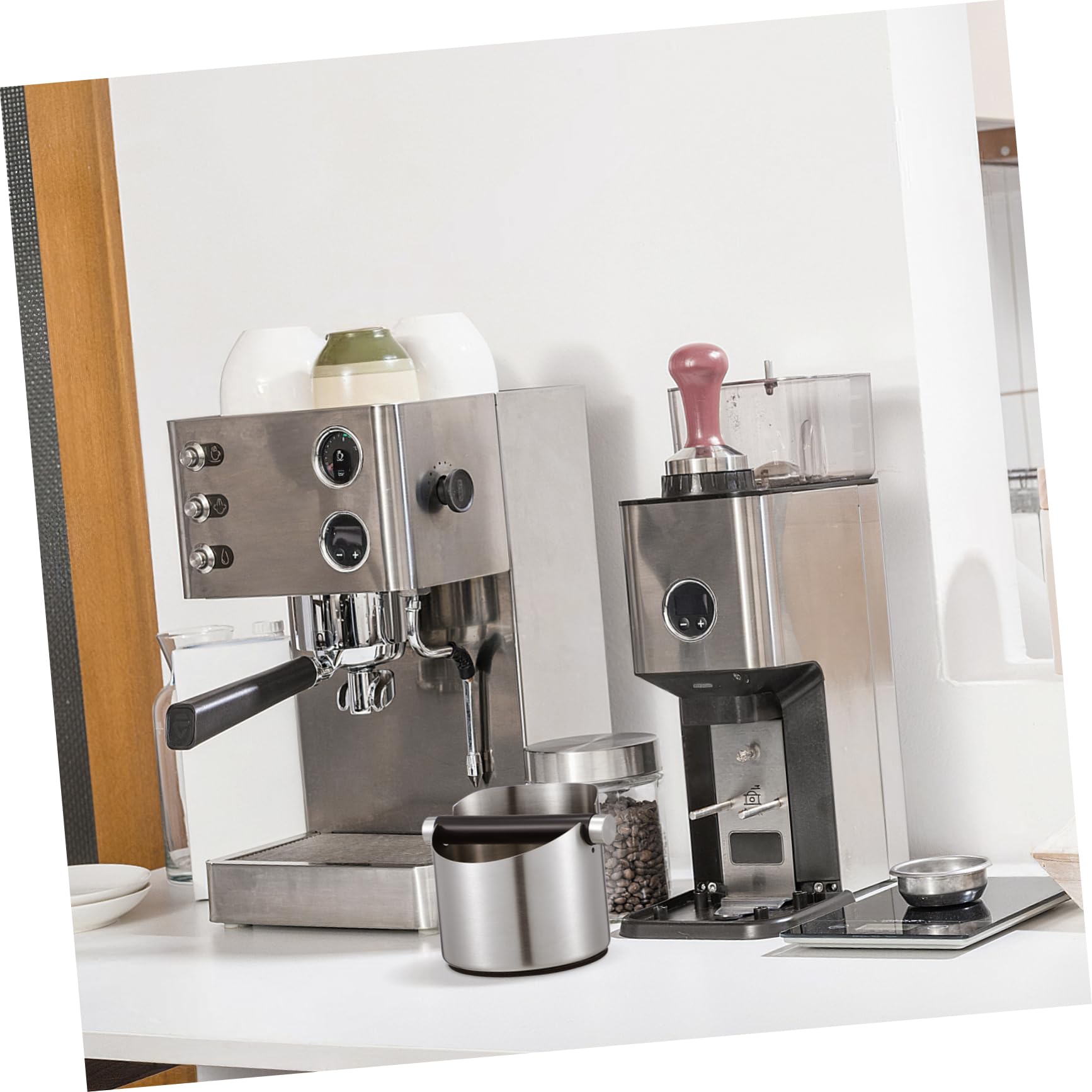 Genérico 1 Pc Cubo De Café Molido Frasco Cafetera De Goteo Filtro Para Maquina De Cafe Vertedero Cubo De Almacenamiento De Residuos De Té Líquido Contenedor De Café Molido Acero Inoxidable