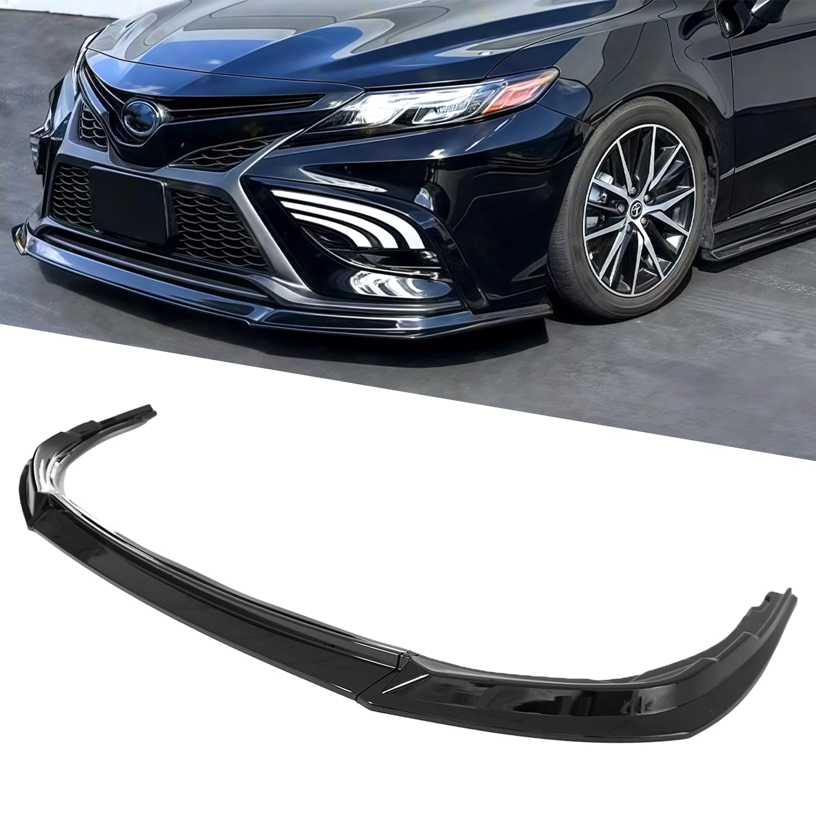 skkyoro Front Spoiler Lip Splitter Kit for Toyota Camry SE XSE 8.5th 2021 2022 2023 2024 Lower Chin Bumper Spoiler Splitter Protection Body Kit (