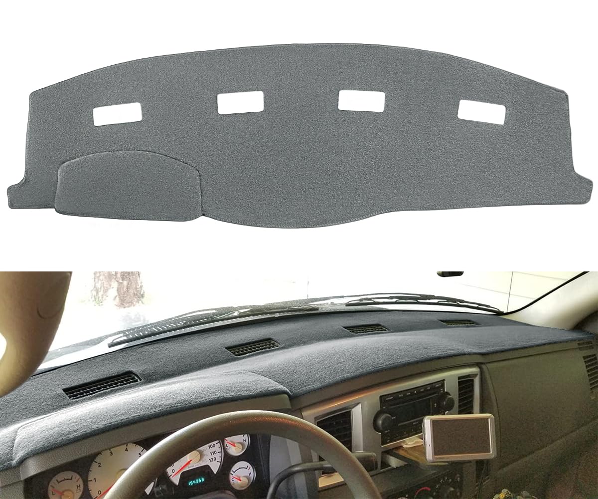 Yiz Dashboard Cover Dash Mat Pad Custom Fit for 2006-2008 Dodge Ram 1500 2500 3500,2009 Ram 2500 3500 4500 5500,2010 Ram 4500 5500 Without Cutout for Dash Speakers (06-08 Dark Gray) J16