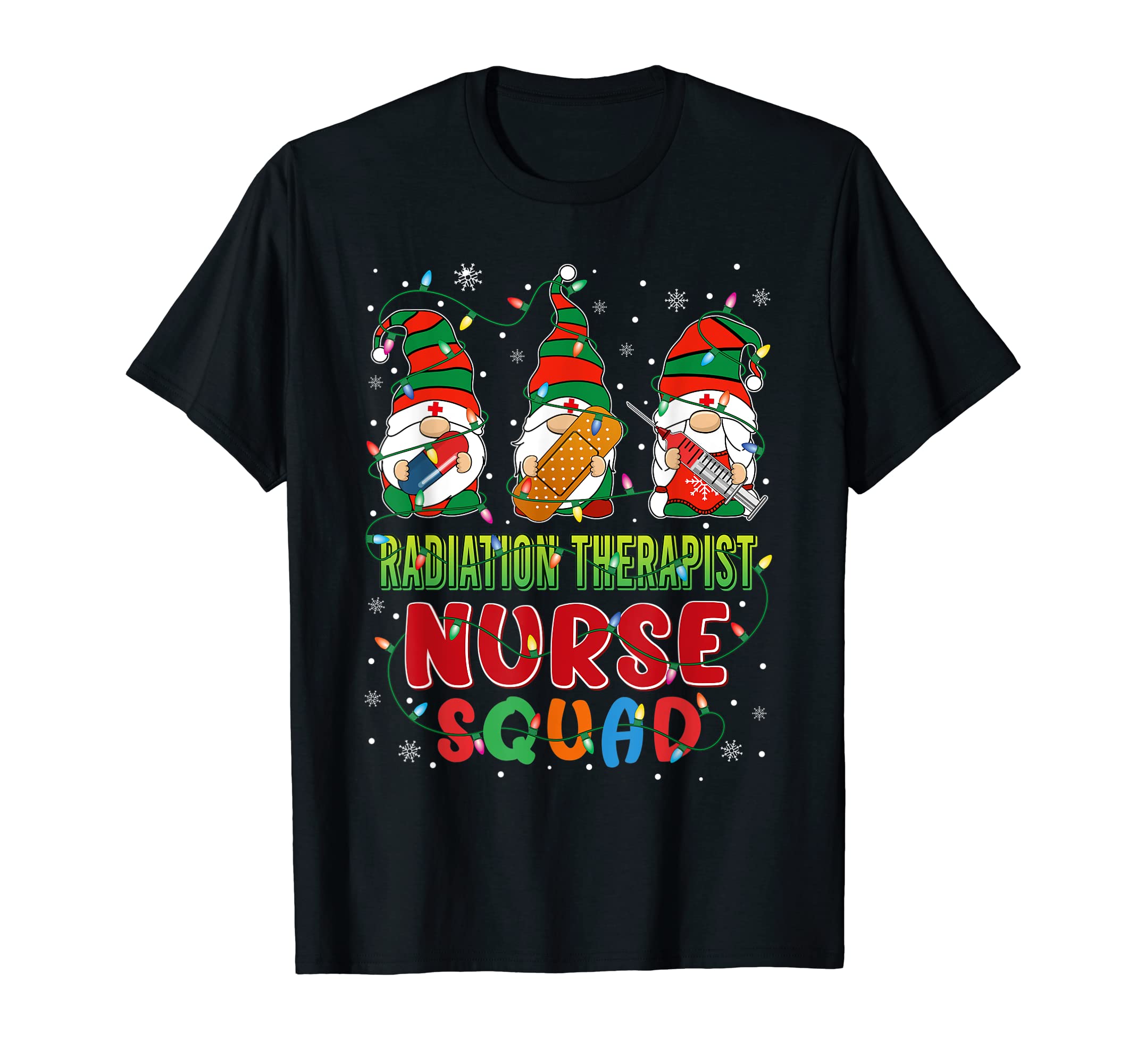 Radiation Therapist Tech Squad Three Gnomes Christmas Gnome T-Shirt
