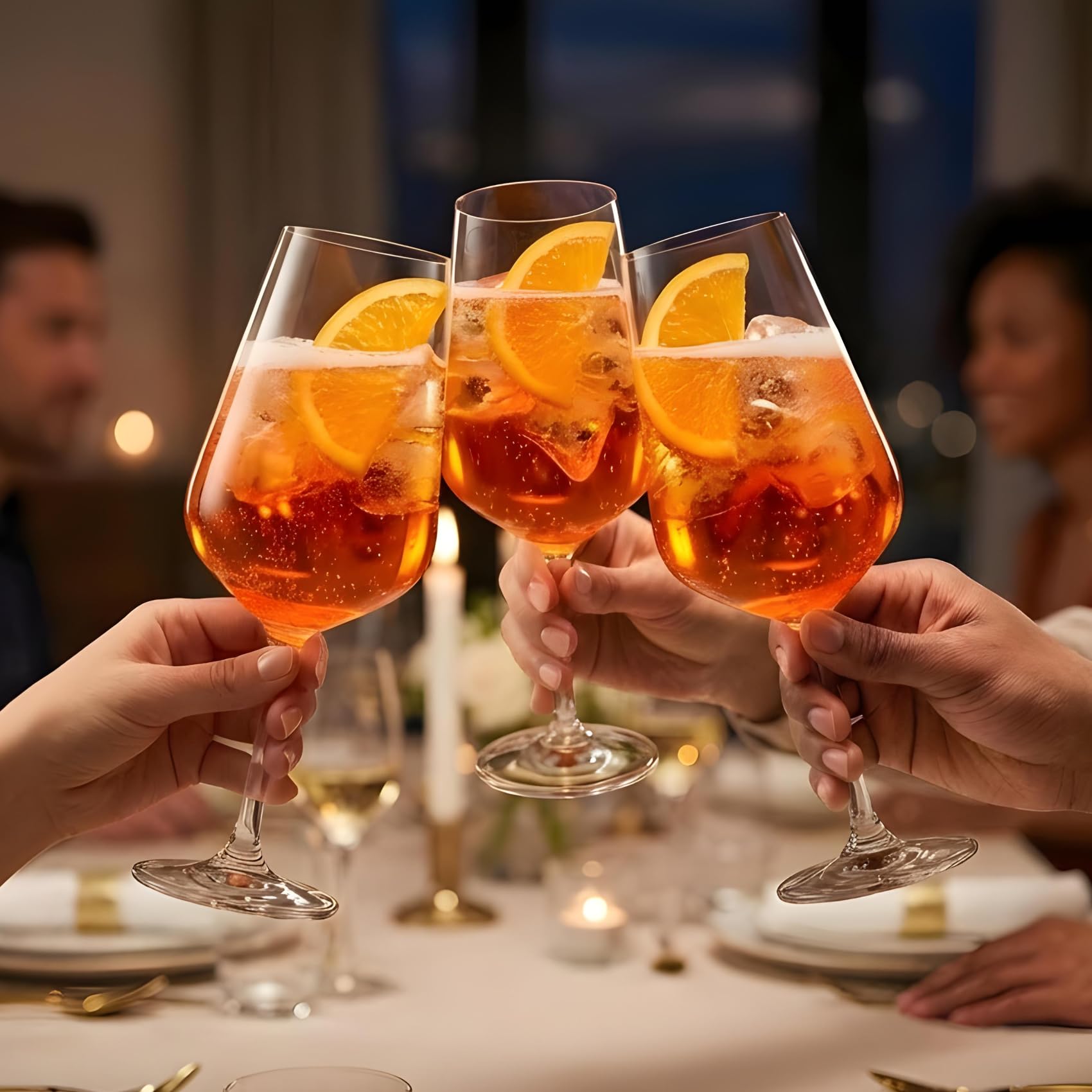 Calici Spritz Aperol, set da 4, 45cl, in cristallo, resistente, Aperitivo, Cocktail