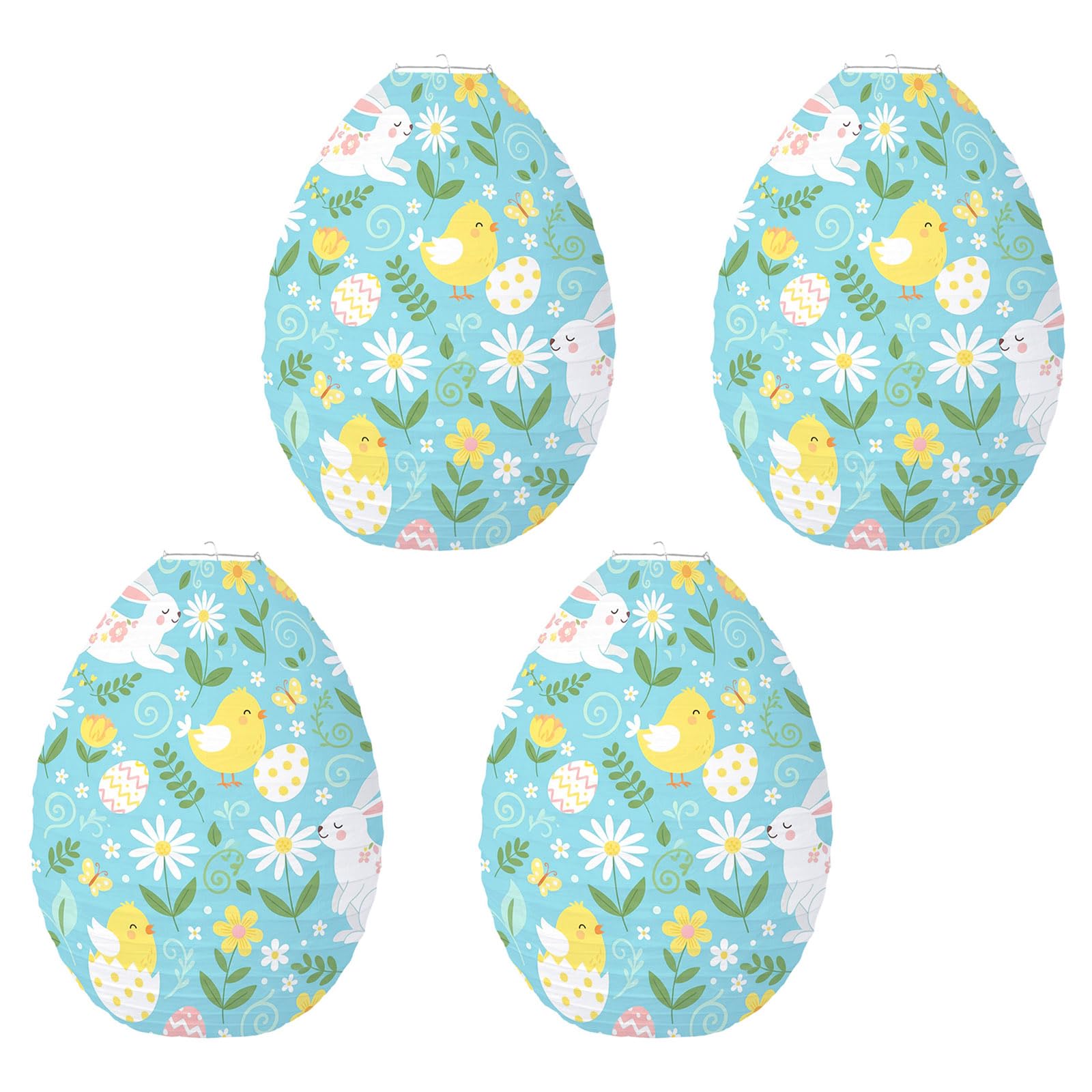 Tsophreniq 4Pcs Festival Eggs Light Decoration Paper Eggs Paper Light Hanging Ornament for Wall Ceiling Garden Home Decoration Family Gathering