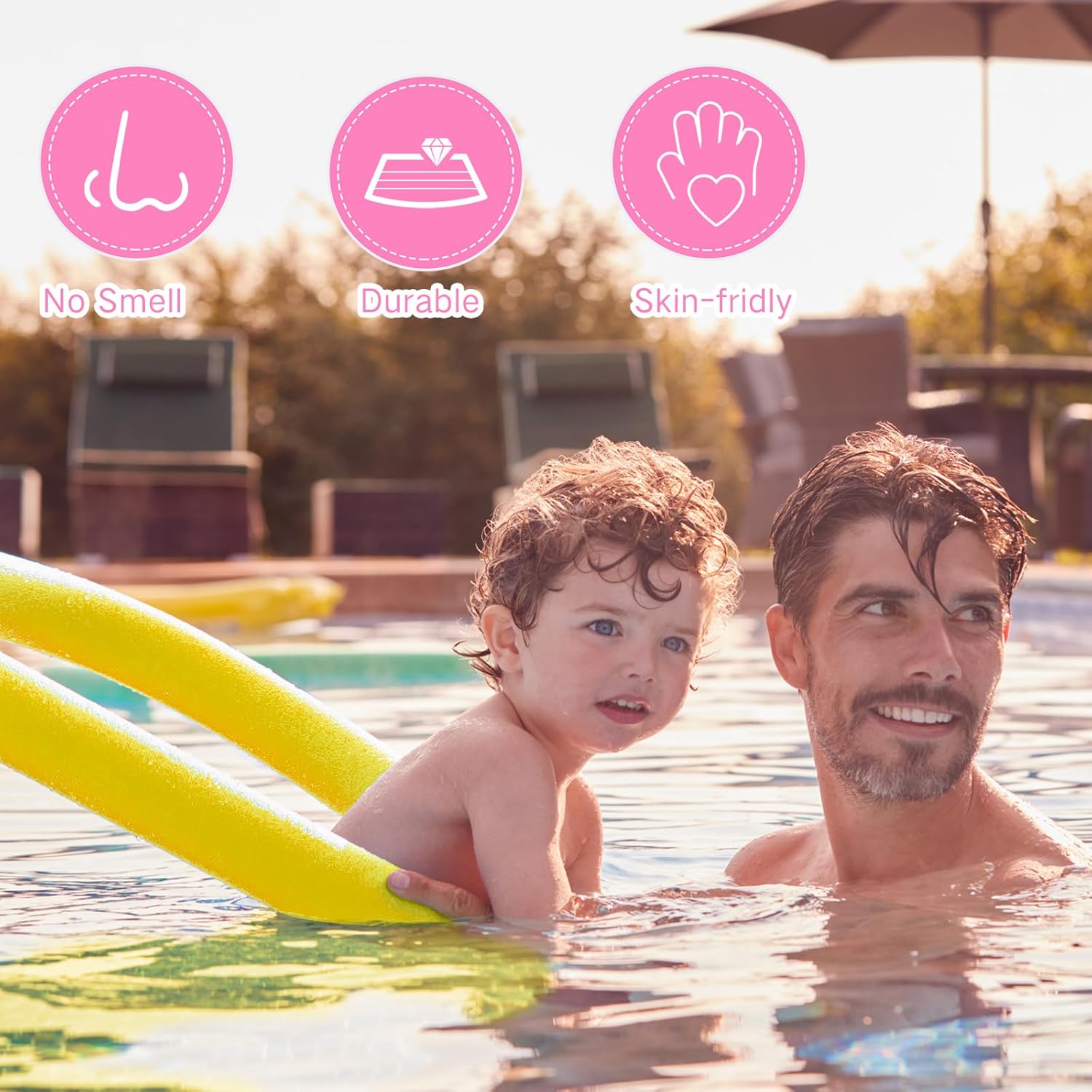 18 Pack Pool Noodles Bulk 39 x 2.24 inches Foam Pool Swimming Noodle Large Hollow Bright Foam Swim Noodles Floats Heavy Duty for Adults Floating Swimming Craft Project(Colorful)