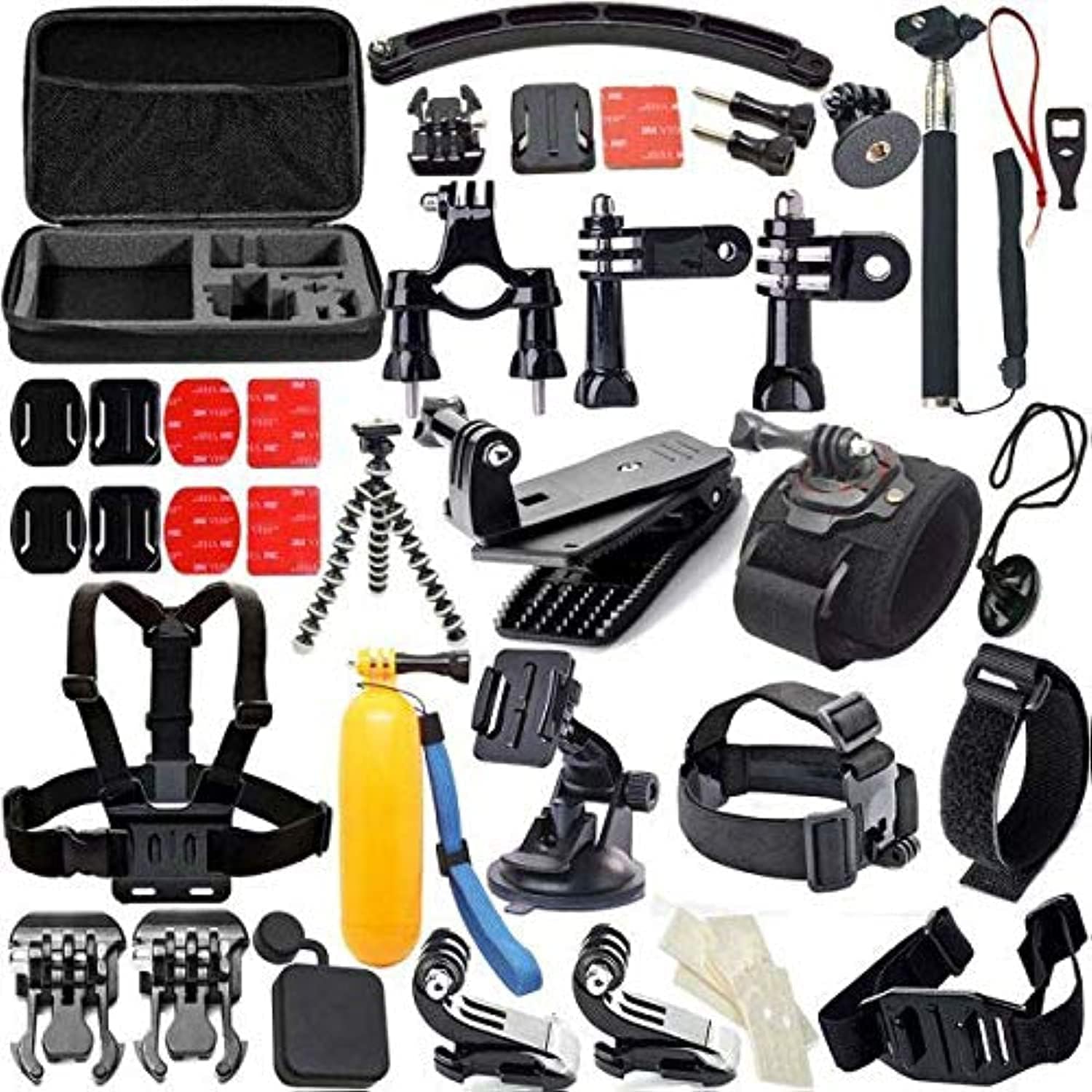 eWINNER 50-In-1 Outdoor Sports Action Camera Accessories Kit for GoPro Action Camera for Insta360 Panoramic camera for DJI Osmo Action Camera Common Camcorder Bundles