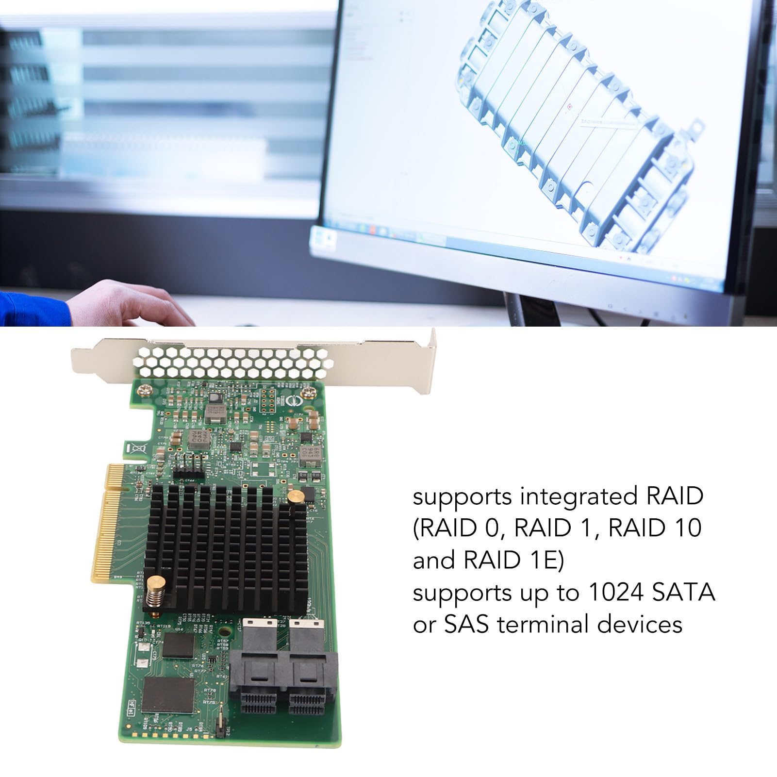 Sxhlseller Tarjeta Controladora 12Gbps PCIe 3.0 X8 Mini SAS HD SFF8643