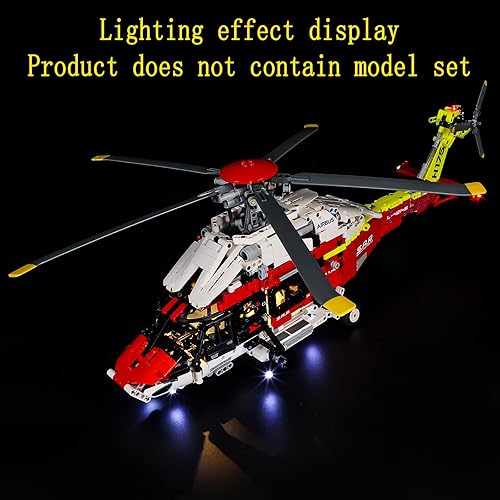 Miniatura 6 de Kit de luces LED compatible con Lego Airbus H175 Rescue Helicopter  Juego de iluminación para modelo Technic 42145 (modelo no incluido)