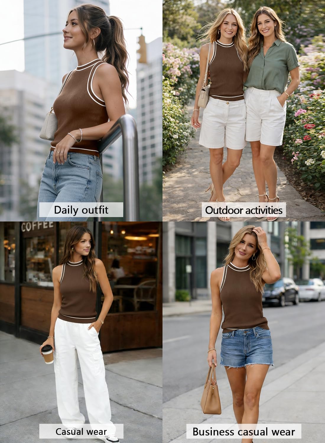 MIHOLL Women Summer Racerback Tank Tops Cute Sleeveless Halter Neck Tank Top Trendy Ribbed Cropped Tank Shirts - Image 3