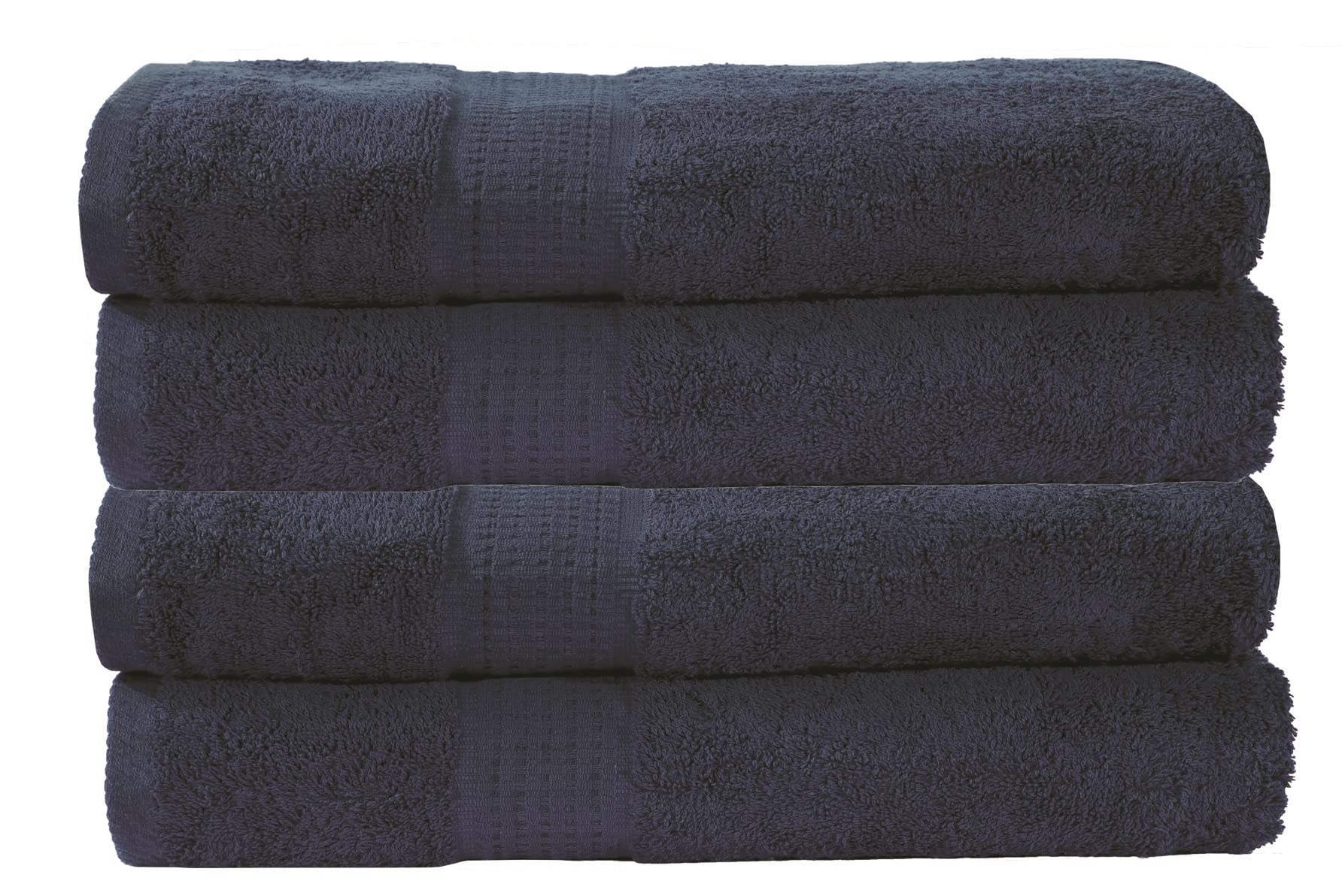 Panzy 100% COTTON 500 GSM ABSORBENT TOWEL SET, QUALITY RINGSPUN 70X140 CM BATH TOWELS & 50X100 HAND TOWEL (4 Hand Towels, Navy)
