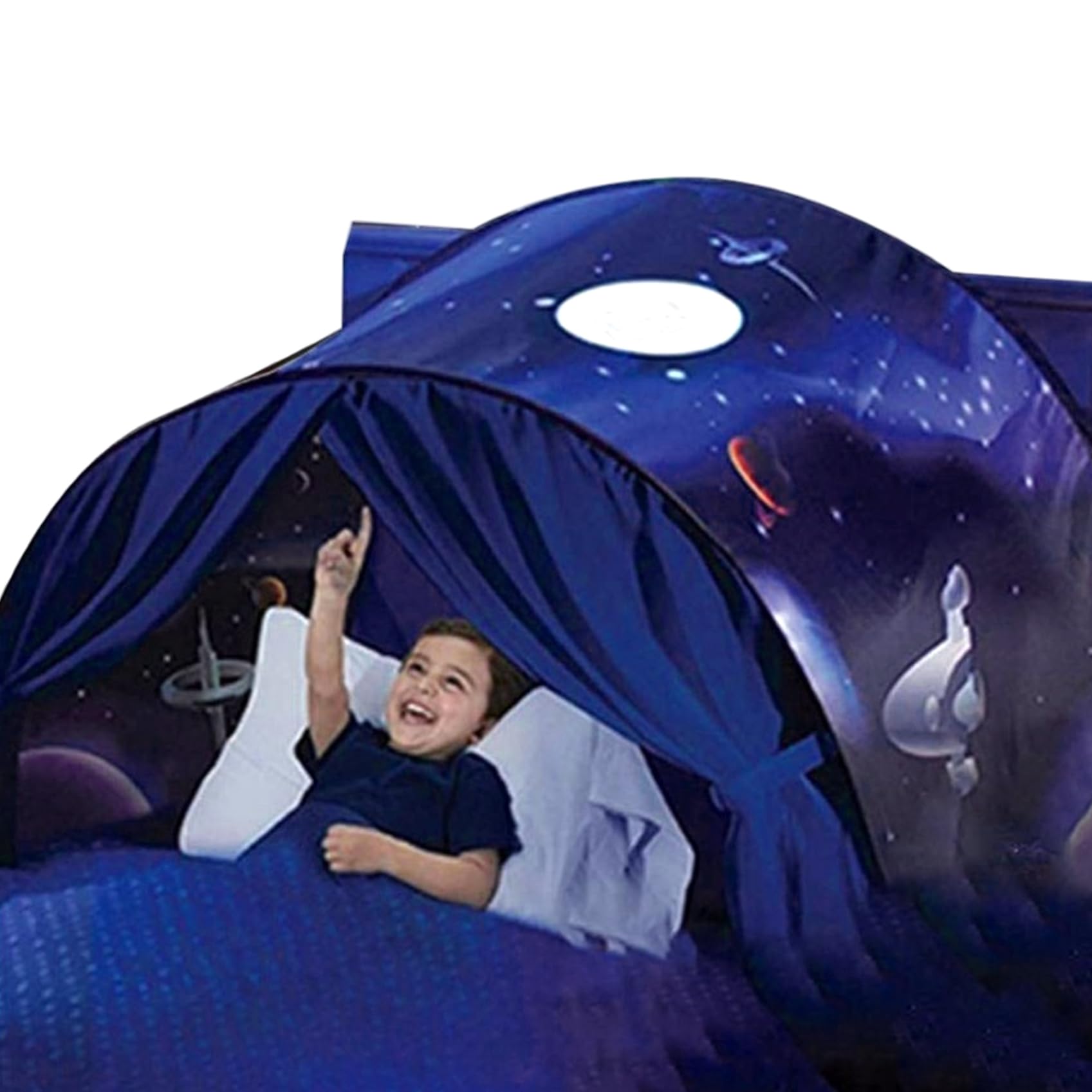 Hperu Kids Bed Tent for Girls & Boys, Foldable Space Themed Bed Tent for Children Bedroom Playrooms