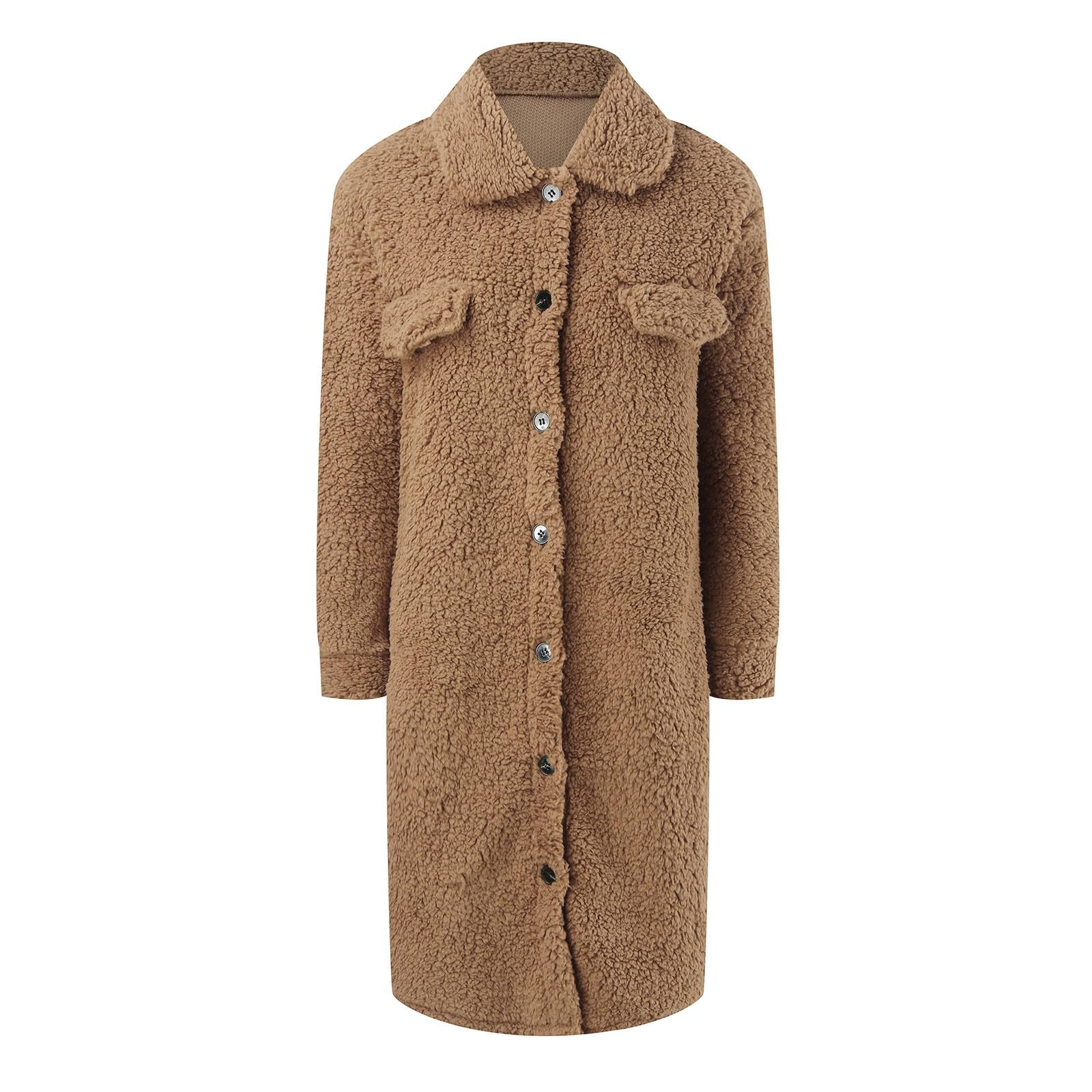 Generisch Chaqueta de forro polar para mujer, suéter abrigos de invierno para mujer, chaqueta de forro polar, cárdigan de manga larga, sudaderas, frente abierto, ropa exterior