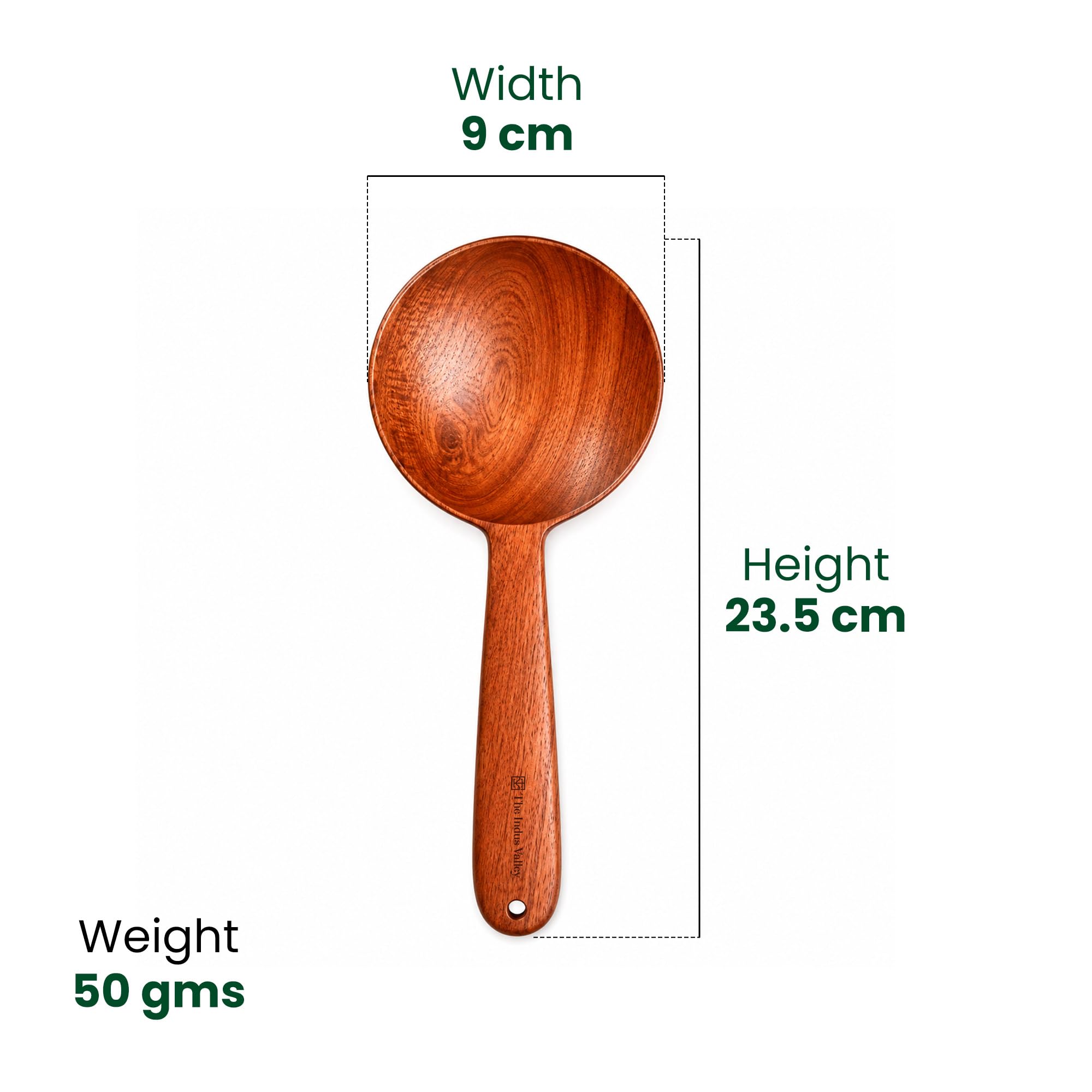 The Indus Valley Neem Wood Compact Flip/Spatula/Ladle for Cooking Dosa/Roti/Chapati | Kitchen Tools | No Harmful Polish | Naturally Non-Stick | Handmade (Set of 4), 20 Centimeter 3