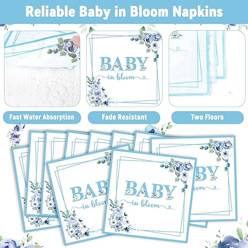 Miniatura 32 de 96 piezas de suministros de fiesta de cumpleaños florales de cumpleaños, platos de papel, servilletas, flores de oro rosa, decoraciones de fiesta