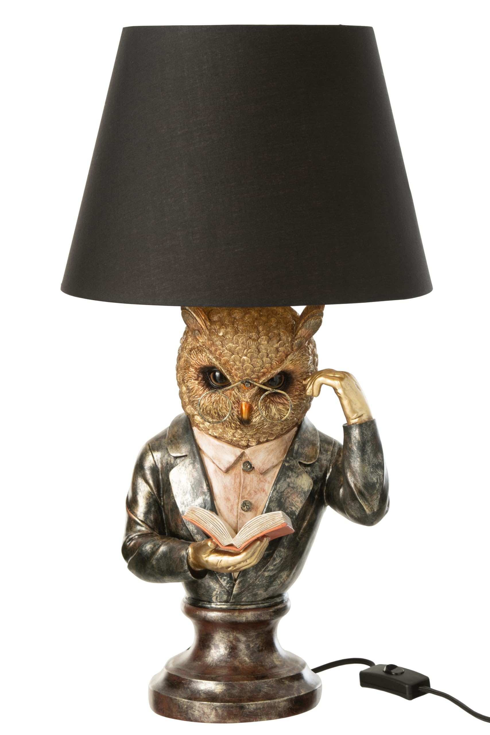 J-Line lampada da comodino Gufo - poliresina - marrone/oro