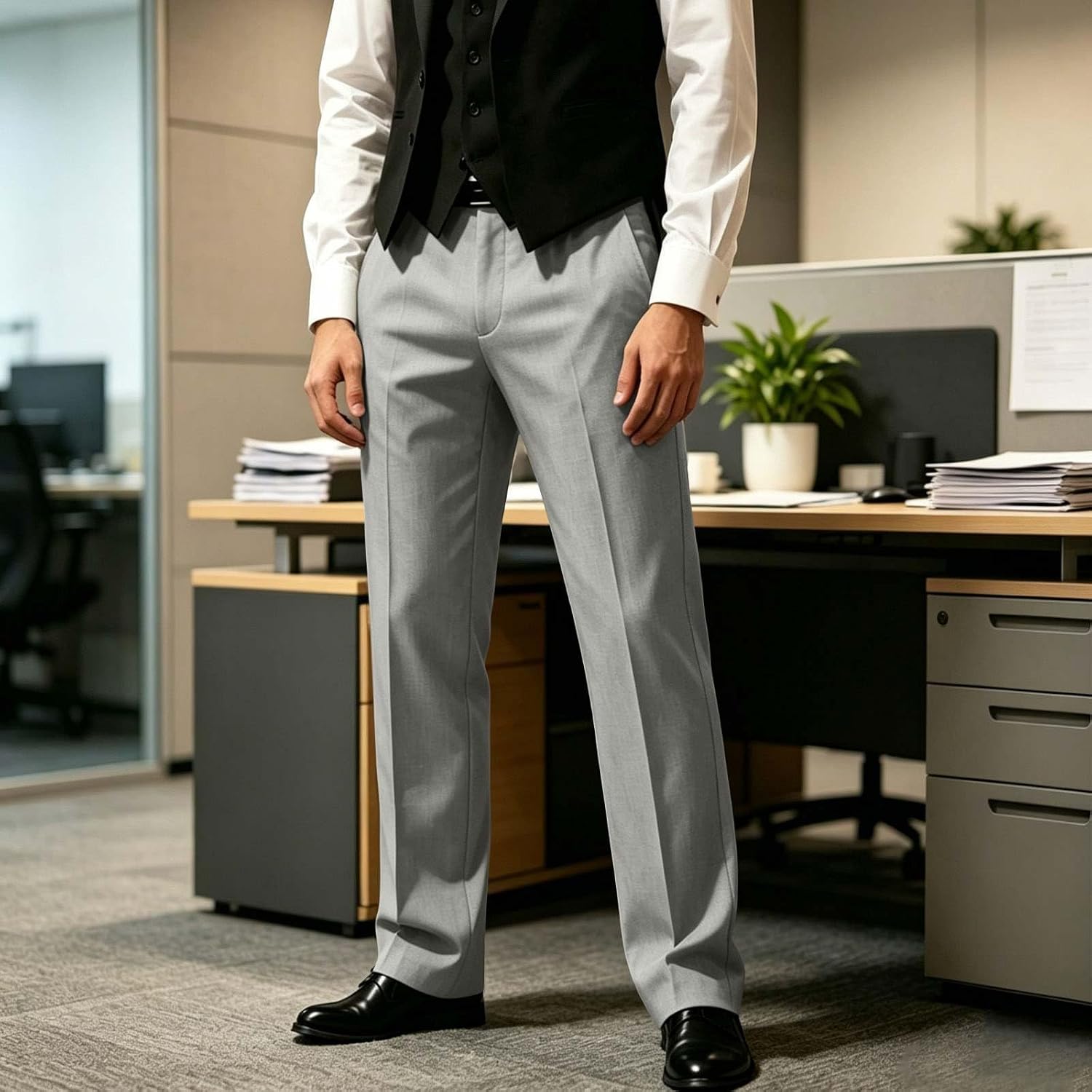 Work Pants for Men Stretch,High Waist Solid Dressy Casual Slacks | Slim Fit,Straight Leg,Lightweight,Office,Daily Work,Golf,Business Meetings,Fashion Events,Party,Wedding,2026 Classic Chinos