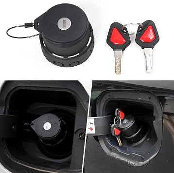 Fuel Gas Cap for 2021 2022 2023 2024 Ford Bronco 2/4 Door & F150 Accessories, Locking Gas Tank Cap Cover with Keys