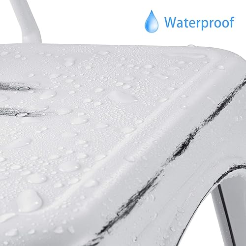 Vista 56 de Devoko - Sillas de metal para interiores y exteriores, estilo antiguo, sillas de comedor de cocina, sillas laterales apilables con respaldo, juego