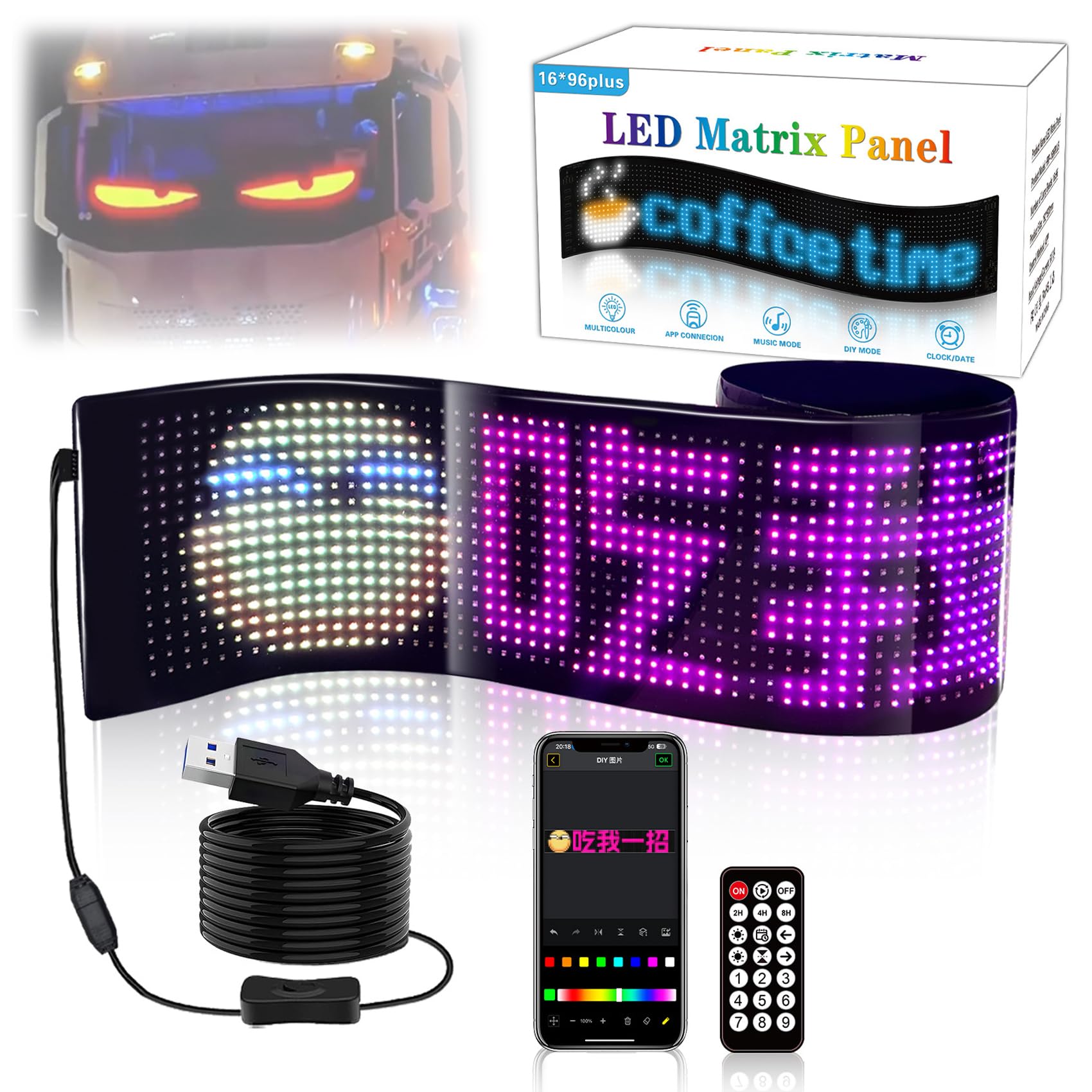 ☆ Custom Hanger LED Board　　　　　【数量限定】 Amazon.co.jp: Led電光掲示板【柔軟曲げ可能 DIY 自由編集可能 画像