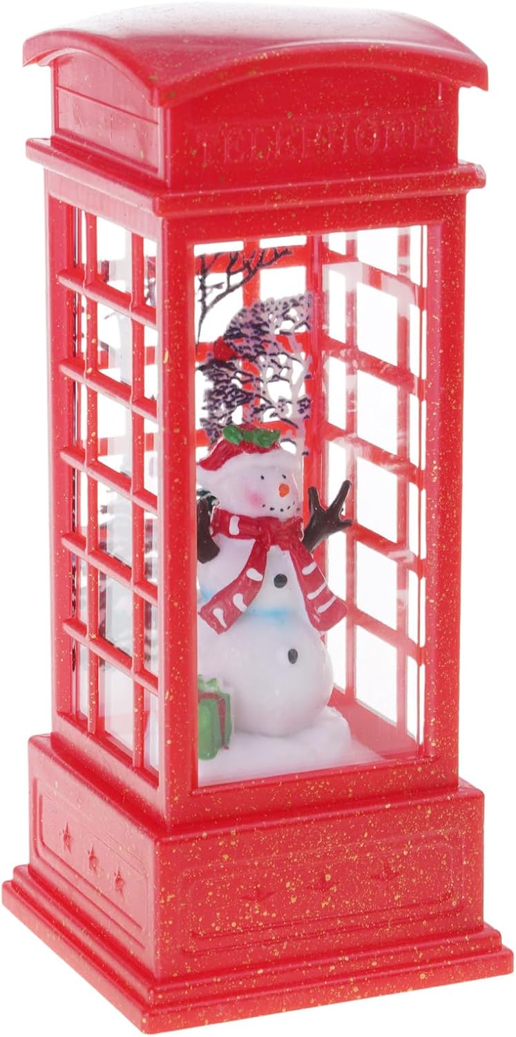 Festival Crystals Snowflake Phone Booth Lamp Holiday Decoration for Home or Party Christmas Tree Toppers Decoration