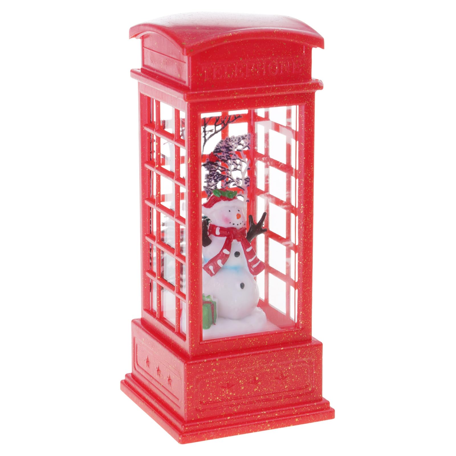 Hsioluted Festival Crystals Snowflake Phone Booth Lamp Holiday Decoration for Home or Party Holiday Mantelpiece Ornament