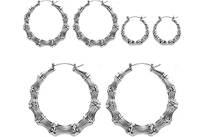 Stunning Silver Bamboo Hoop Earrings: A Symphony of Elegance and Style