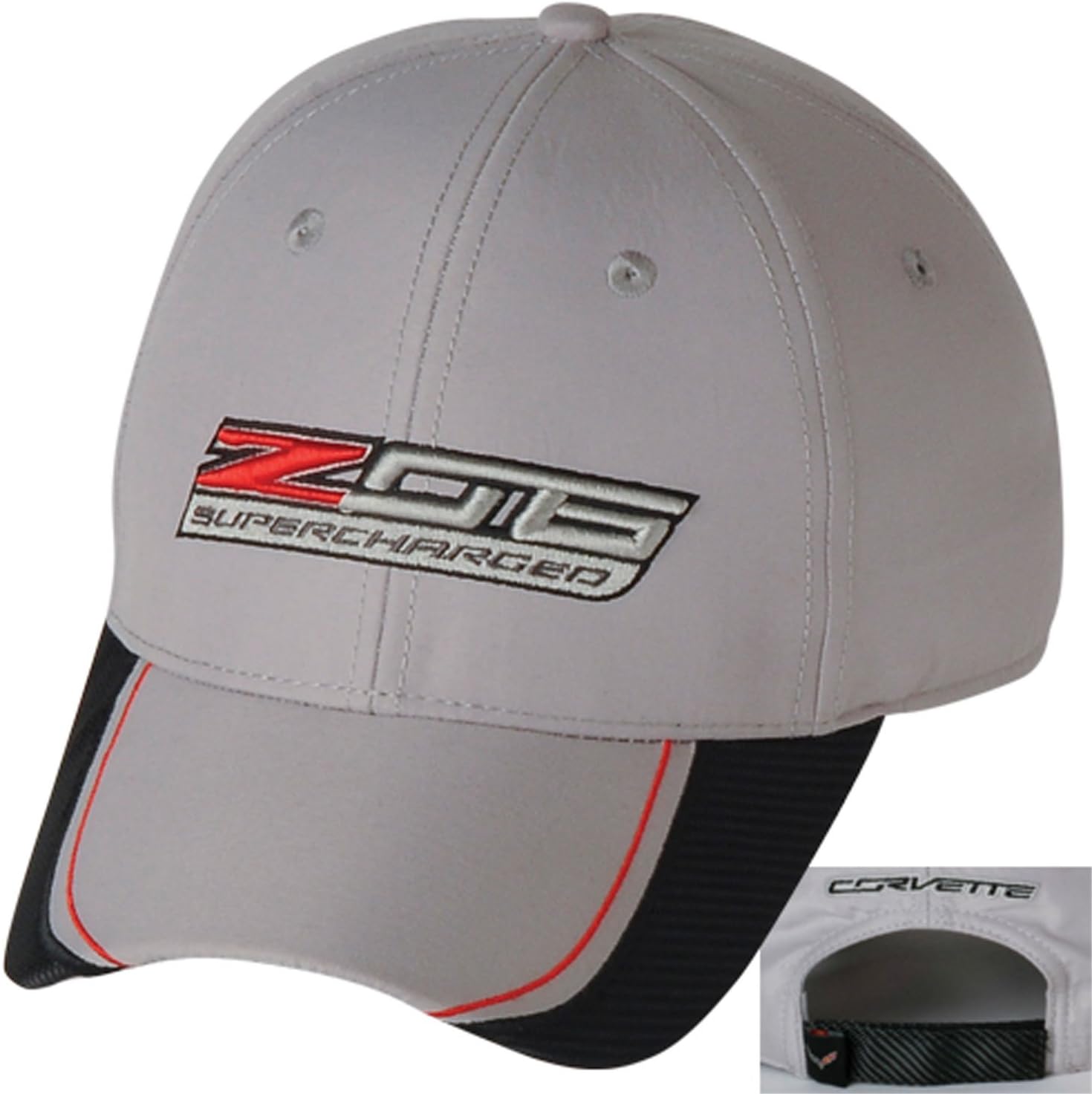 Gregs Automotive Corvette ZO6 Hat Cap Gray - Bundle with Driving Style Decal