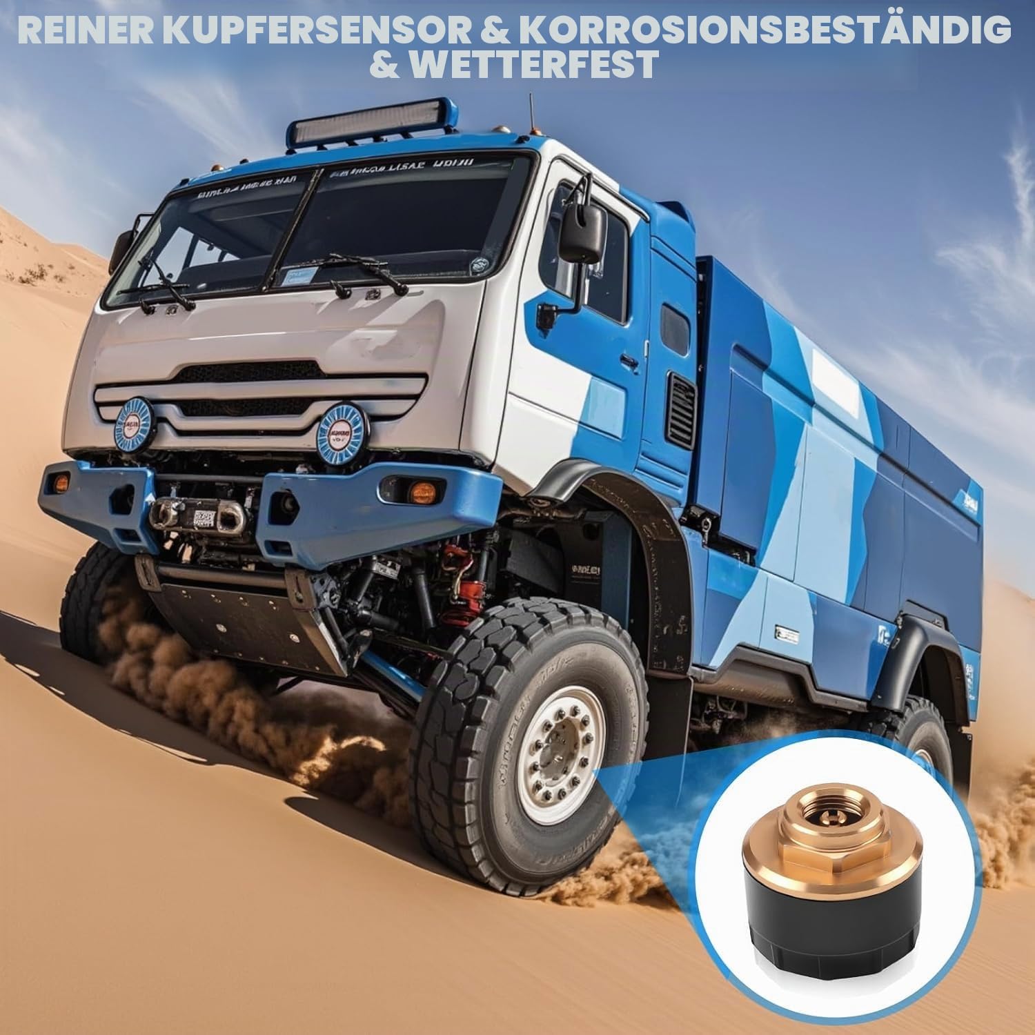 0-188PSI TPMS für 4-6-8-10 Räder Reifendruckkontrollsystem Solar USB Aufladen Reifendruckmonitor mit 8 externen Sensoren, LCD-Display and Sprachalarm, Passt Auto LKW Anhänger Wohnwagen