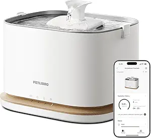 PETLIBRO Upgrade Cat Water Fountain, Cordless Cat Fountain Battery Operated, App Monitoring 3L/101oz Dockstream 2 Pet Water Fountain with Stainless Steel Tray, 5GHz WiFi Dog Water Bowl Dispenser