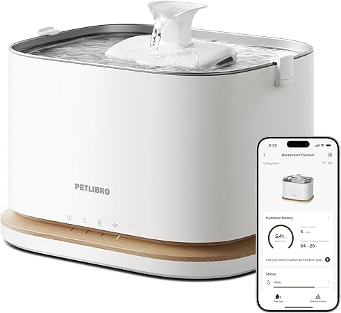 PETLIBRO Upgrade Cat Water Fountain, Cordless Cat Fountain Battery Operated,