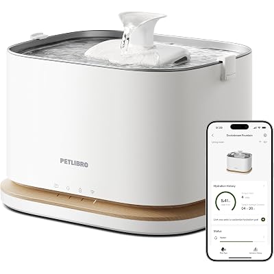 PETLIBRO Upgrade Cat Water Fountain, Cordless Cat Fountain Battery Operated, App Monitoring 3L/101oz Dockstream 2 Pet Water Fountain with Stainless Steel Tray, 5GHz WiFi Dog Water Bowl Dispenser