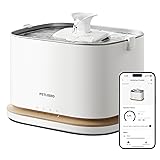 PETLIBRO Upgrade Cat Water Fountain, Cordless Cat Fountain Battery Operated, App Monitoring 3L/101oz Dockstream 2 Pet Water Fountain with Stainless Steel Tray, 5GHz WiFi Dog Water Bowl Dispenser White Fountain