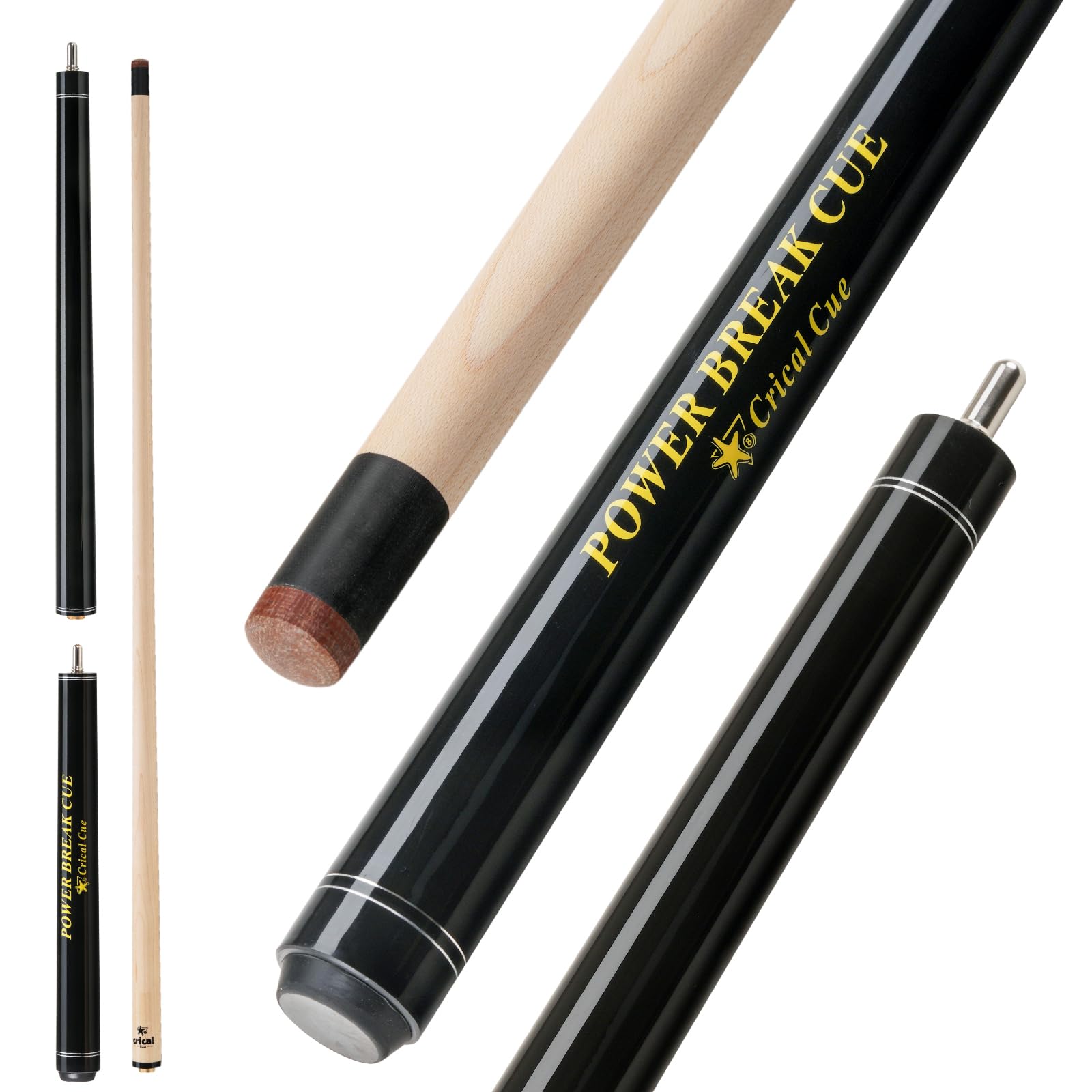 Break Jump Pool Cue 3 Piece Jump/Break Cue Stick 13.5mm Tip Canadian Maple Shaft Billiard Sticks