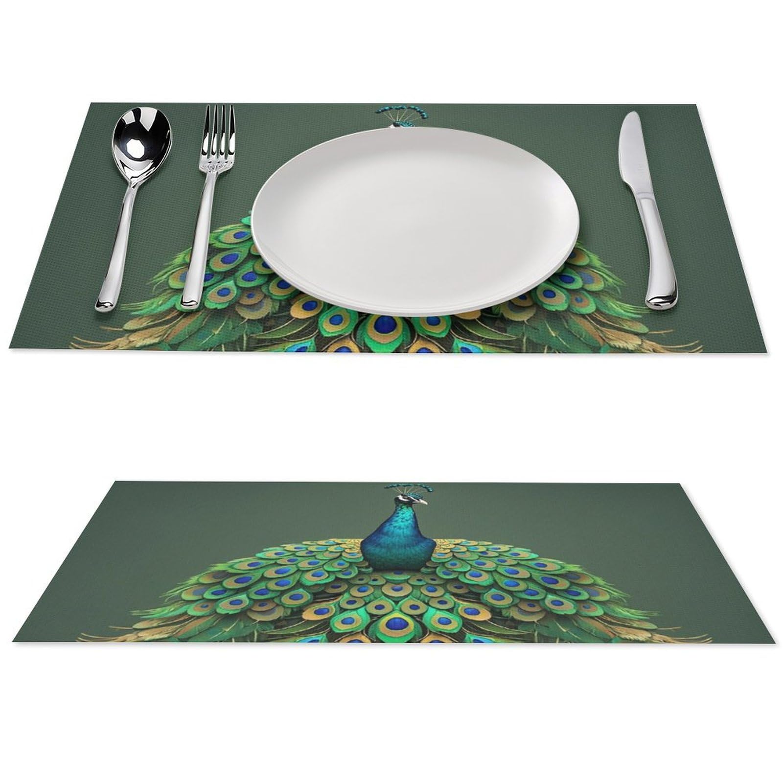 Set de table de salle à manger motif paon pour repas chaleureux en famille