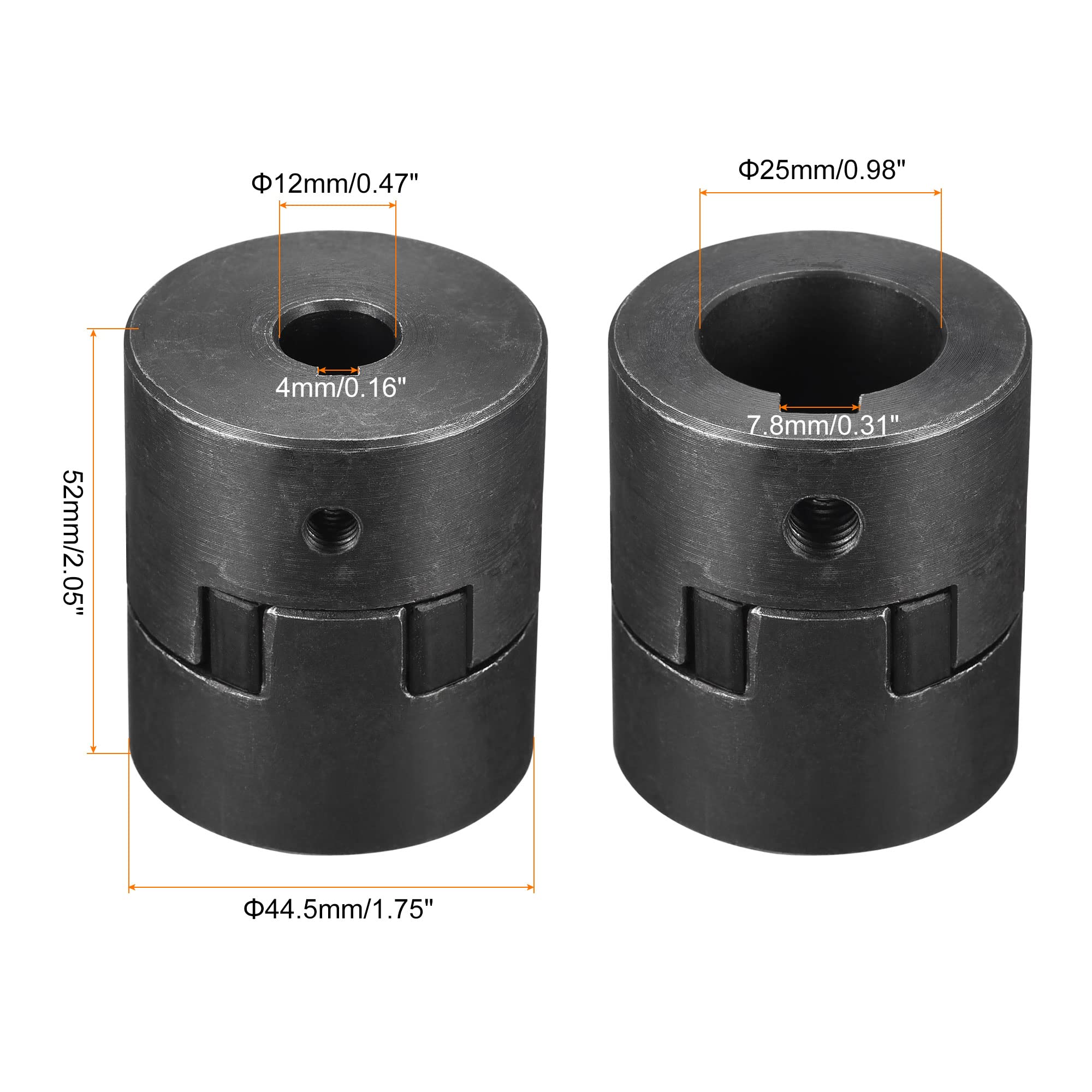 sourcing map Flexibel Kupplung Welle 12mm bis 25mm Motor Kupplungsgelenk 52mmx44.5mm
