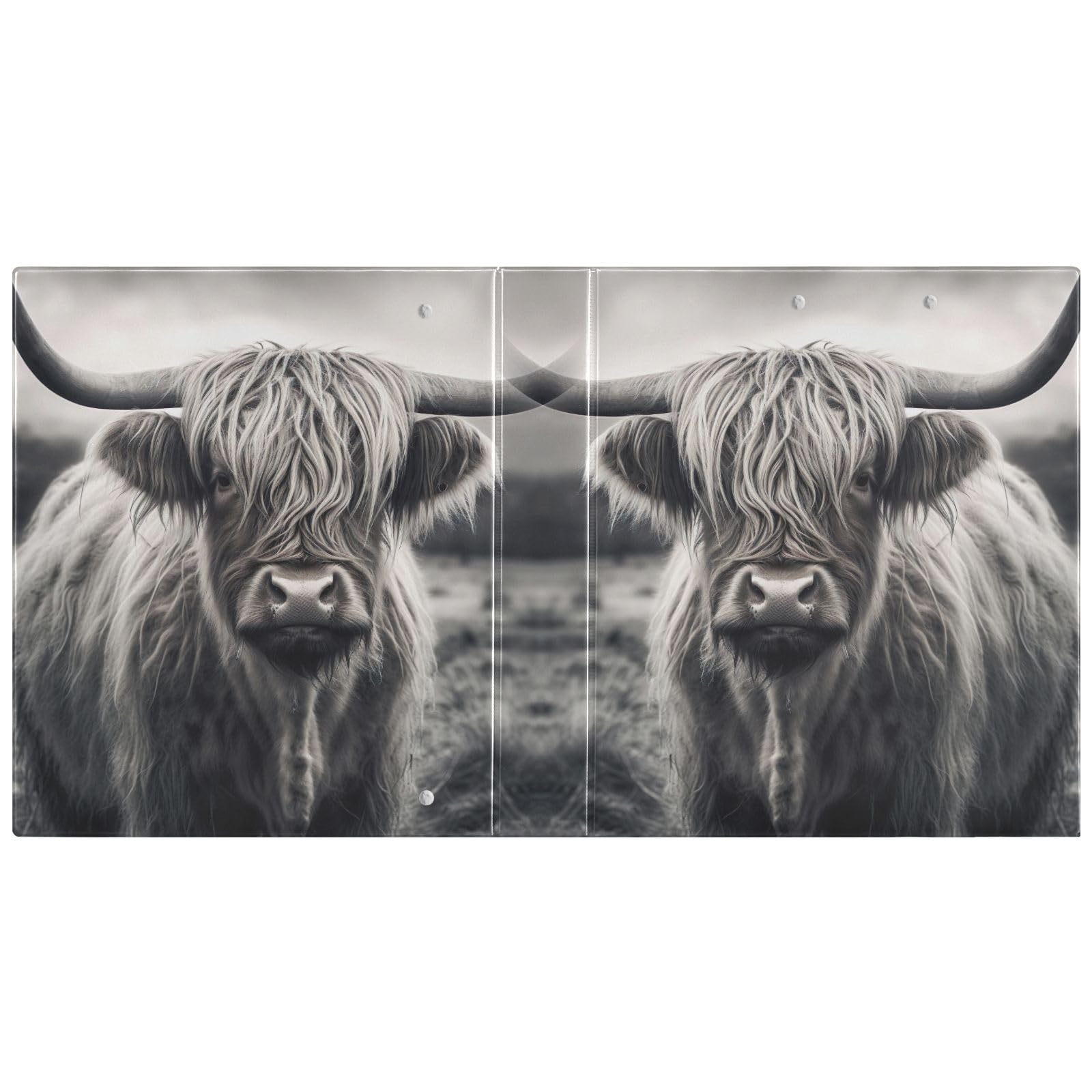 SPRIPORT Highland Cow, raccoglitore a 3 anelli da 3,8 cm, contiene 200 fogli, per forniture per ufficio, in PVC resistente, con tasche interne trasparenti, per casa, lavoro, donna, uomo