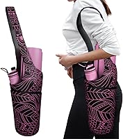 Vista 9 de Millenti Bolsa para esterilla de yoga manos libres, elegante diseño reversible con cremallera para teléfono, billetera y llaves, bolsillo lateral