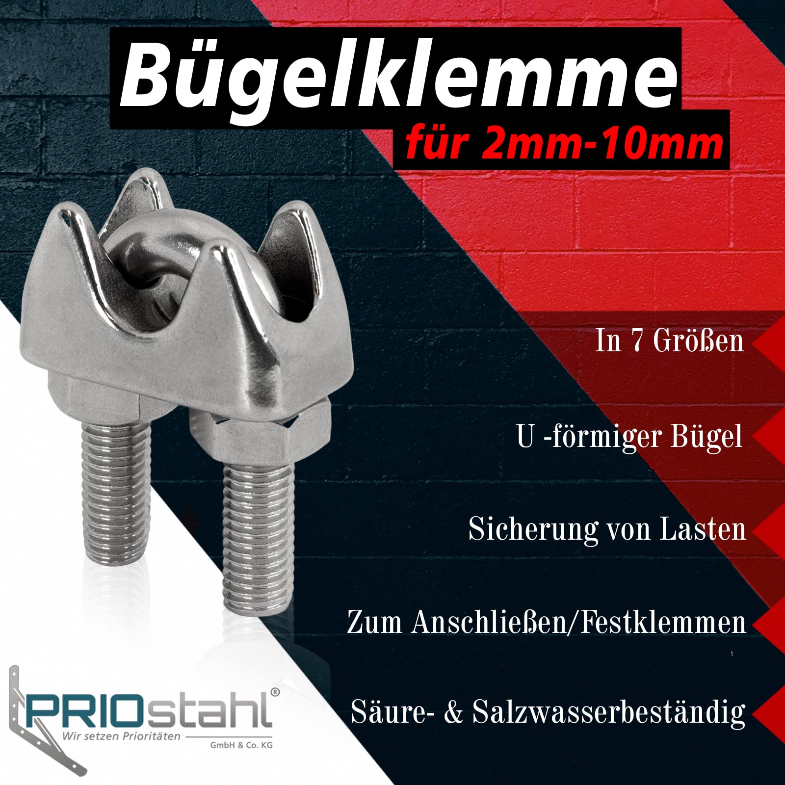 Morsetti Per Filo Stendibiancheria Morsetti Per Cavo Acciaio 3/8" M10 Inox - Set Da 6 Pezzi Con Dadi, Staffa A U Fissaggio Cavi Resistente - 9