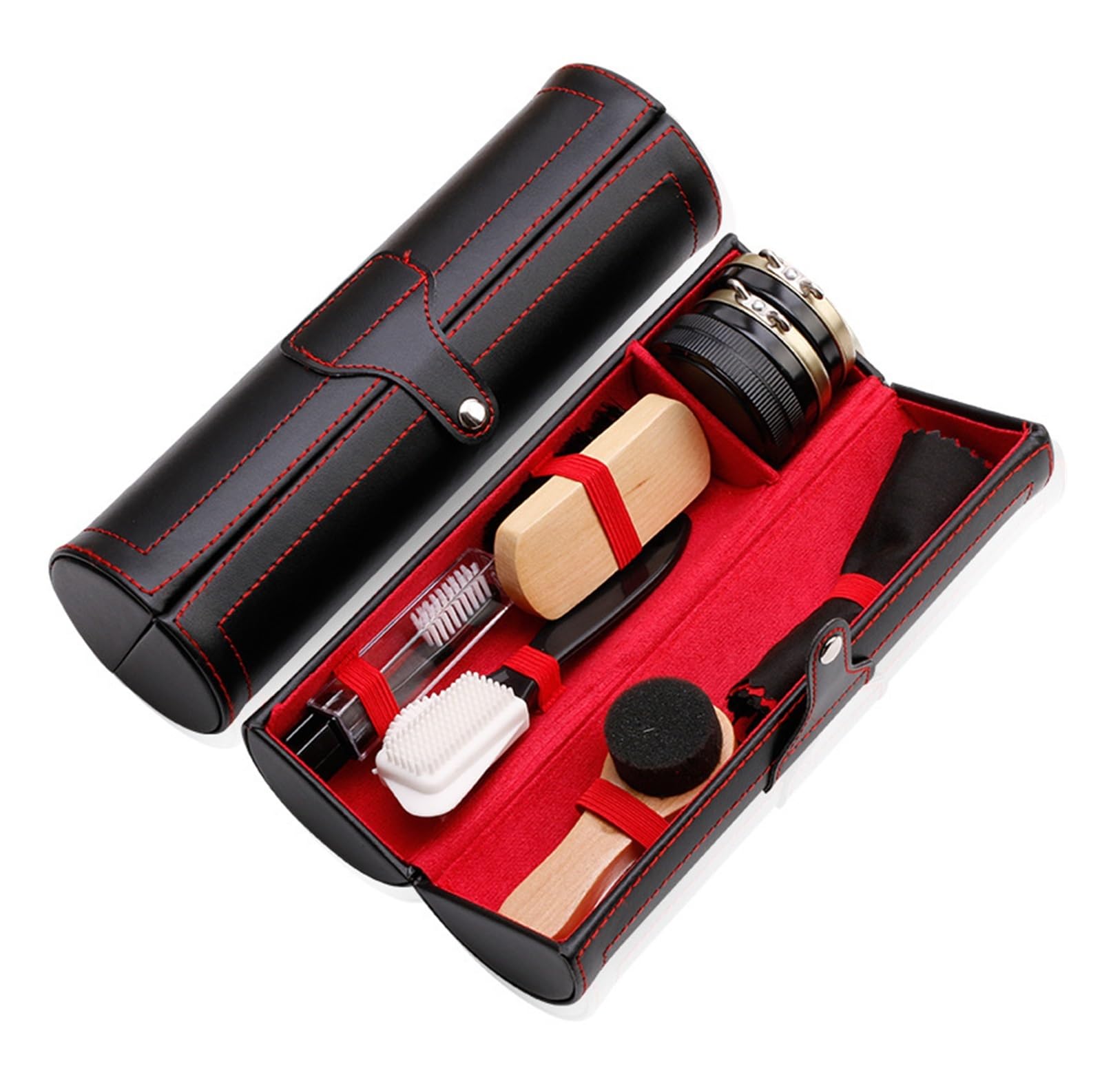 MQPALZKD Travel Portable 9-piece Brush Polishing Tool Set Shoe Oil Polish Wax