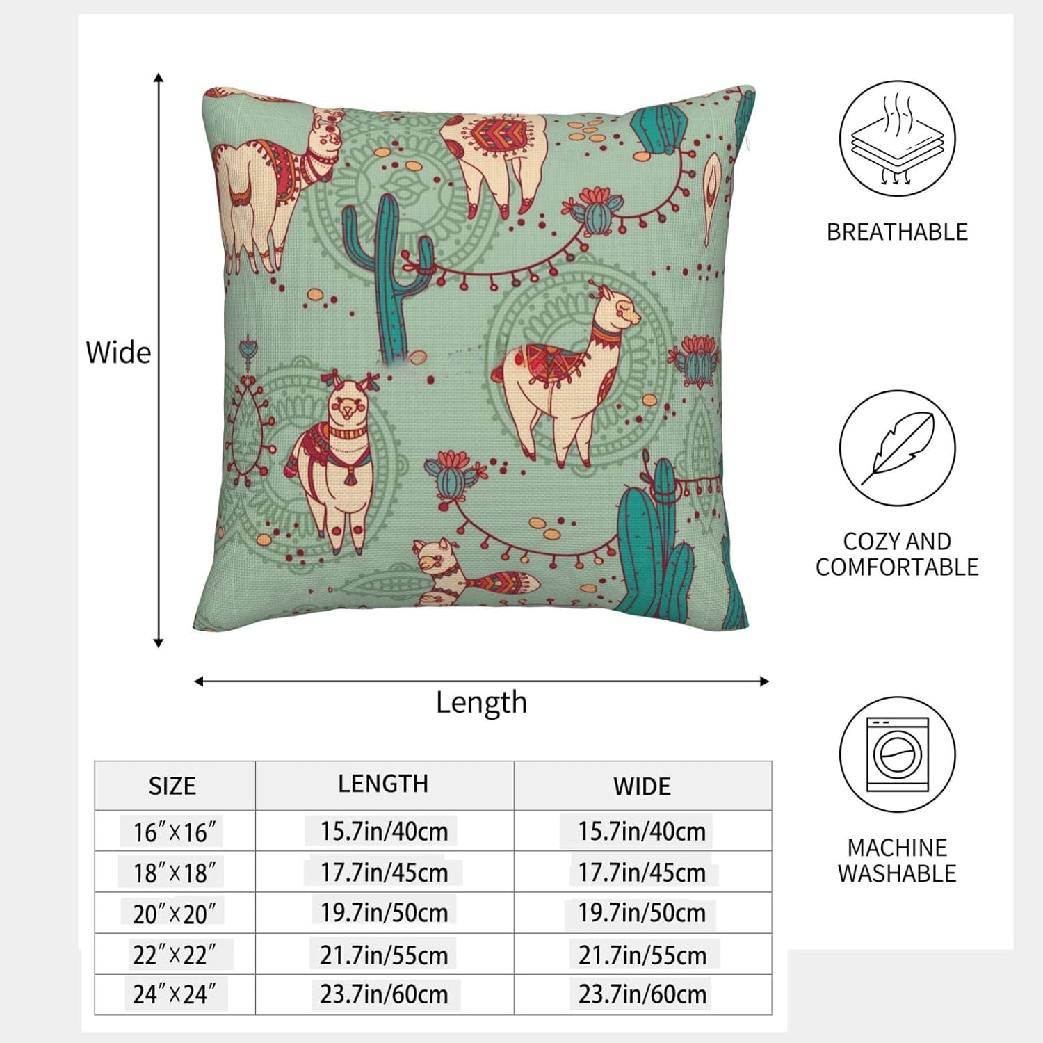 Llamas Imitation Linen Pillowcase -2 Sets, Fashionable Home Decoration, Used for Sofas, Gardens, beds