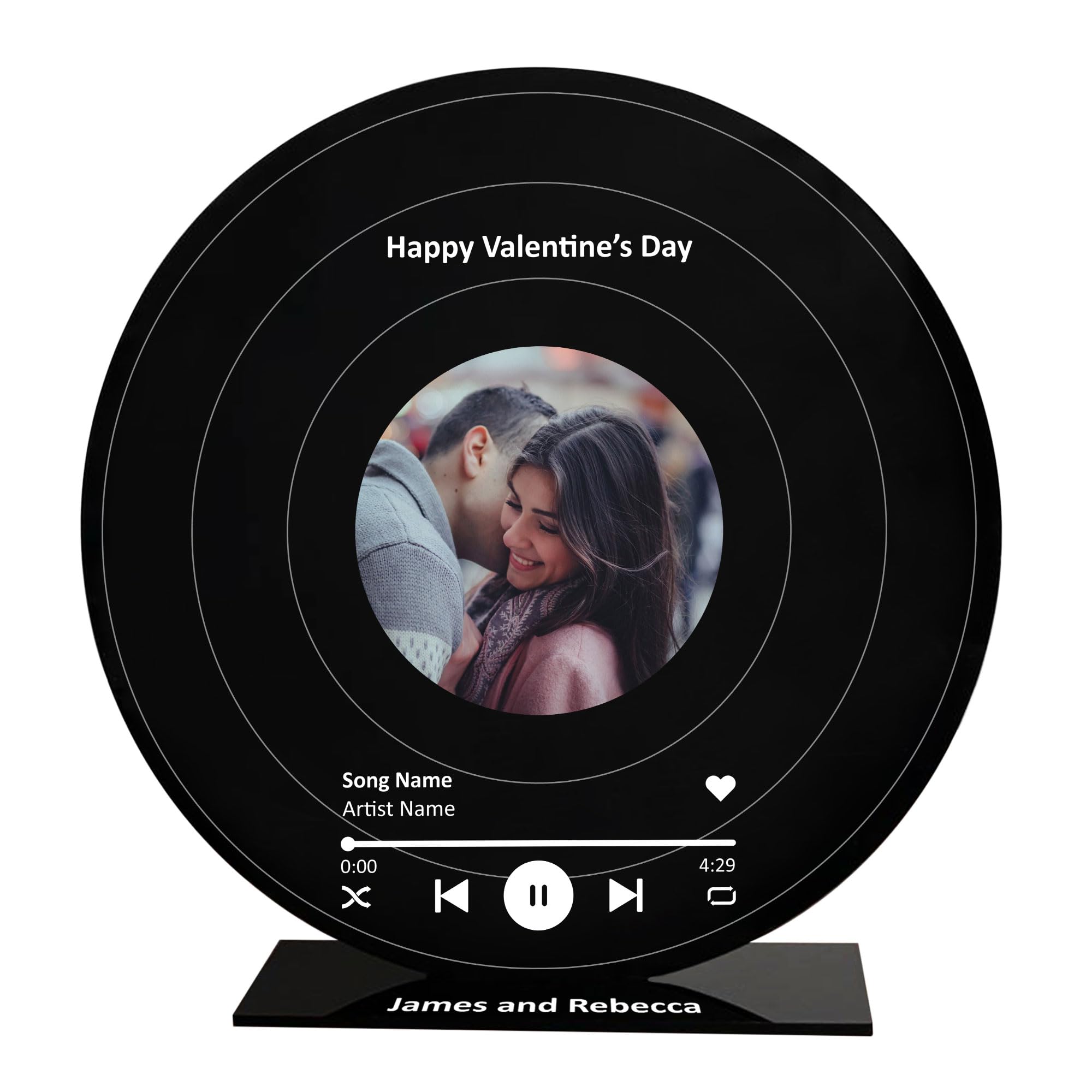 Red Ocean Personalised Song Plaque Record Vinyl Inspired Wedding Song Gift For Valentines Gift for Her Him, Gift for Partner Valentines Present Couples Gift Valentines Gift For Boyfriend Girlfriend