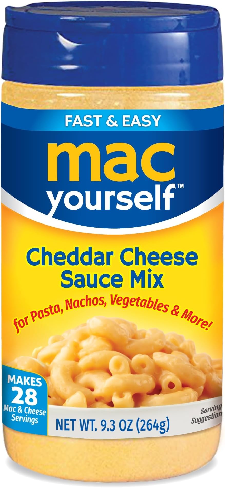 Mac Yourself, Delicious Cheddar Cheese Sauce, Perfect Cheese Powder for Noodles, Nachos, Vegetables and More, 9.3 Oz