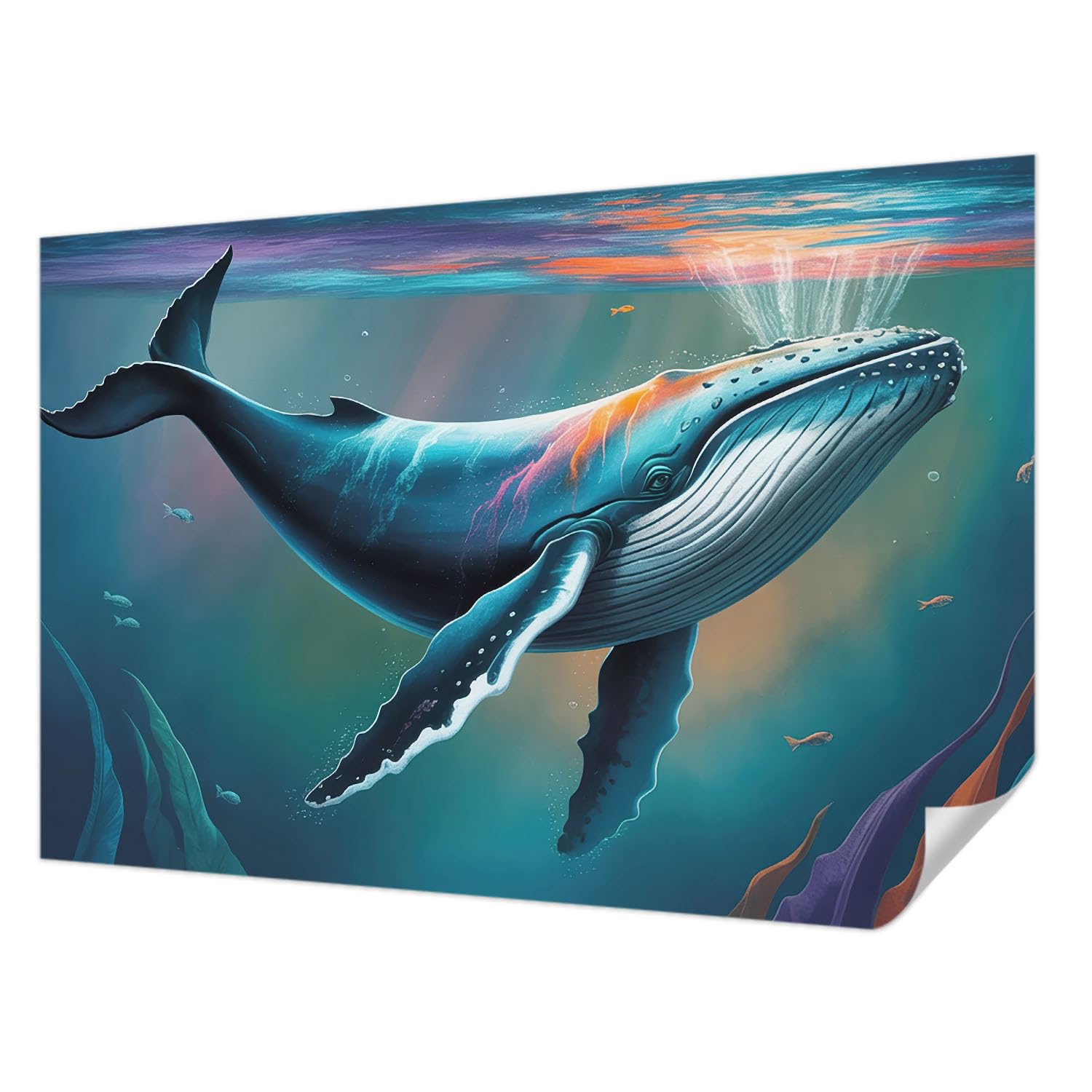 Papier peint adhésif Tulup 104x70 cm motif géant des mers pour décoration murale de salon