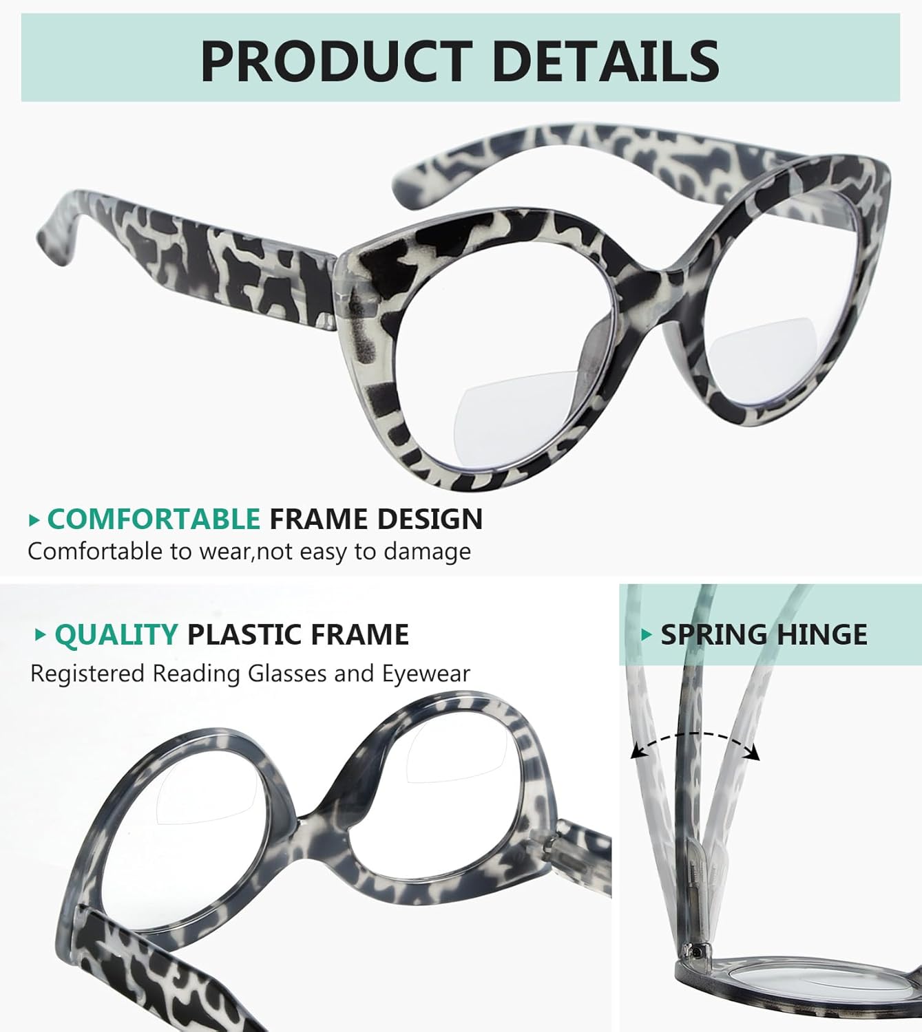 Eyekepper 4-pack Bifocal Reading Glasses for Women - Oval Round Bifocal Readers
