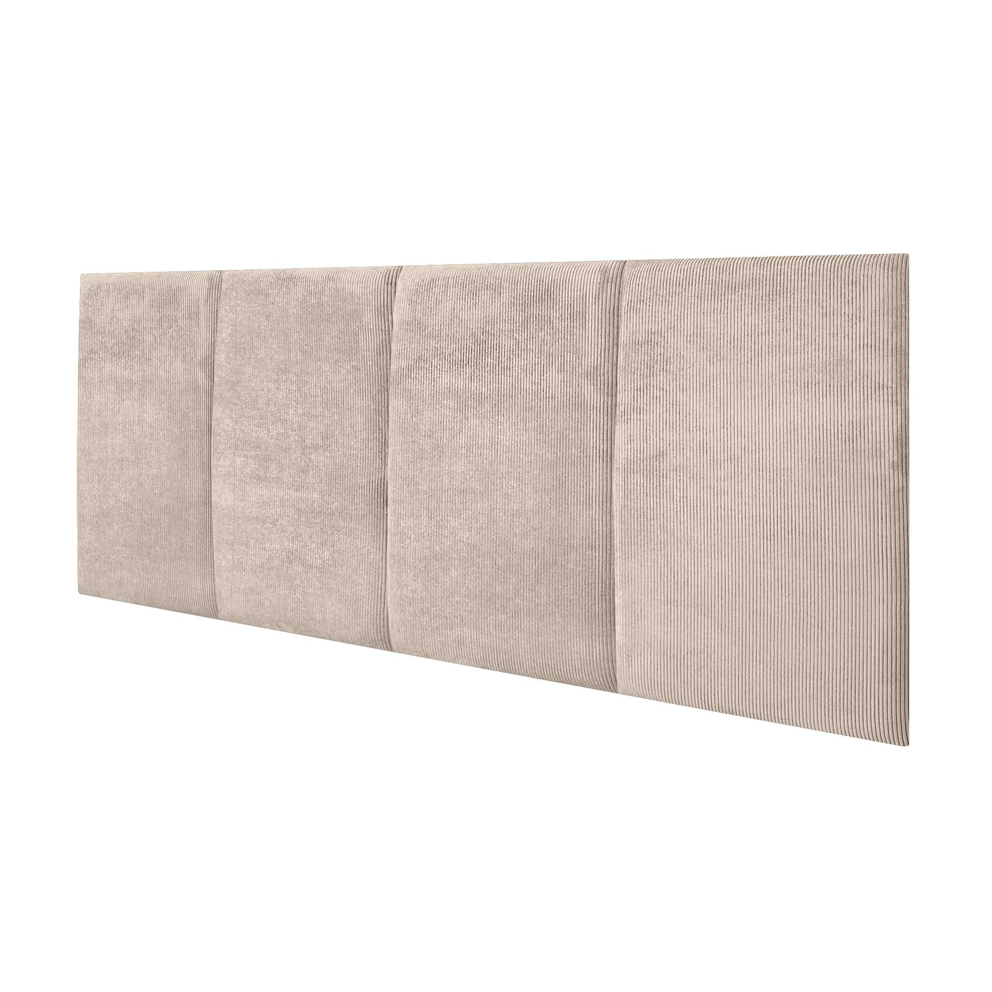 DHOME Cabecero Tapizado Pana Premium Antimanchas Diseño Modular Vertical Autoadhesivo Cabezal Cama Dormitorio Acolchado (Beige, 160cm, Altura 80cm, x4)
