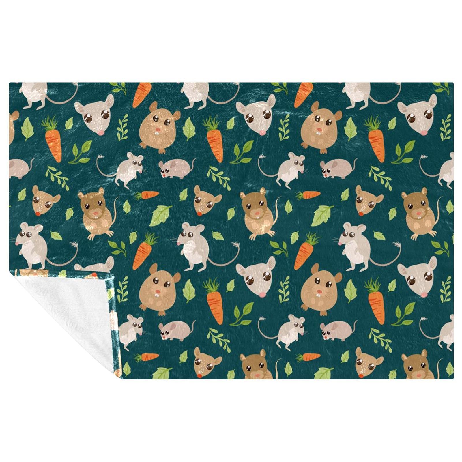 Couverture chaude isolante 150x100 motif petits animaux