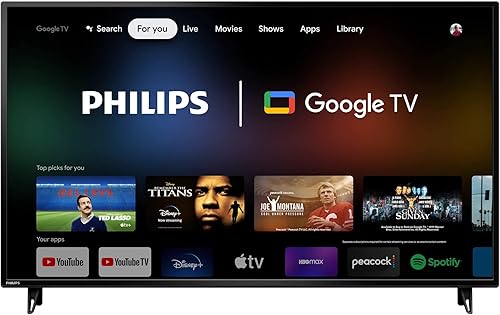 Philips 55 pulgadas Class 4K 2160p Smart LED TV HDR Modo de juego Google Assistant y Chromecast Conectividad Bluetooth integrada 55PUL7552/F7
