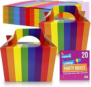 20pk Rainbow Birthday Party Boxes for Kids Party Food | Cardboard Lunch Boxes for Kids Party Food Boxes Party | Party Food Boxes for Kids Party Boxes | Party Lunch Boxes