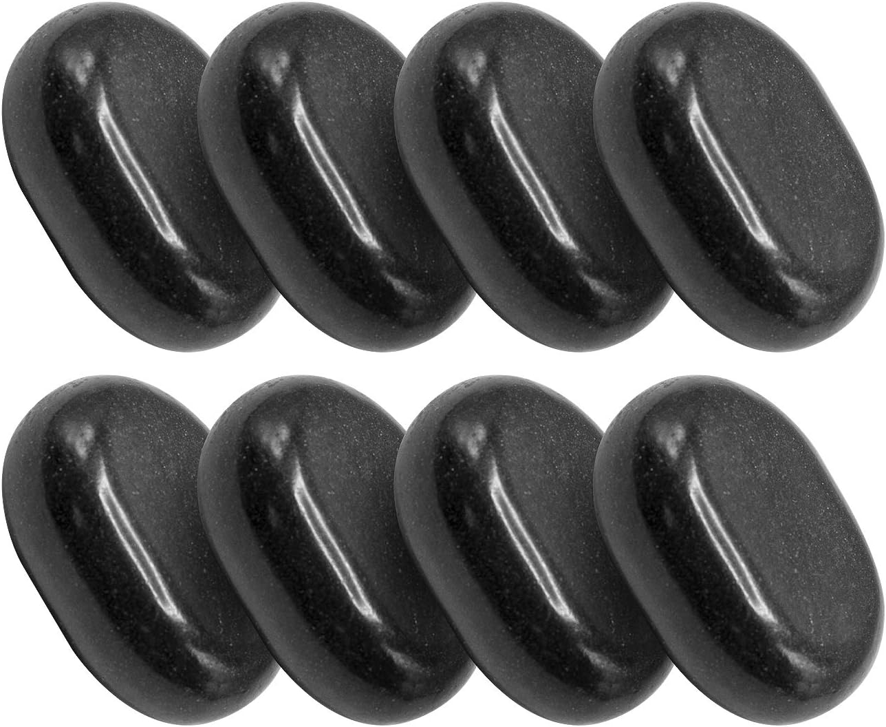 Sivan Health and Fitness 8-Piece Large Black Basalt Hot Stone Set - Great for Spas, Massage Therapy, Relaxation, and more