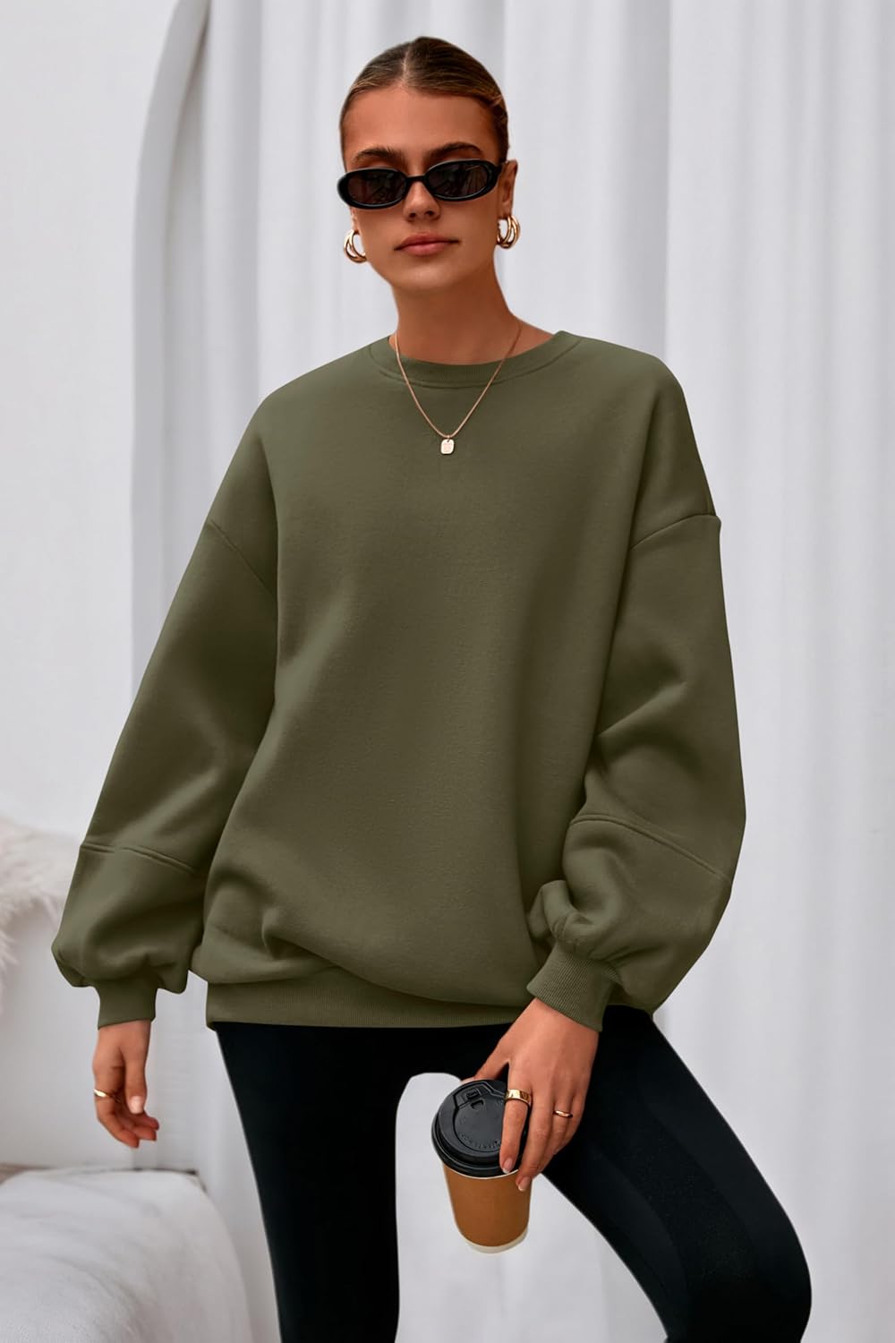 PRETTYGARDEN Oversized Sweatshirt for Women Fall Long Sleeve Crewneck Fleece Loose Fit Casual Pullover Tops Fashion Clothing - Image 6