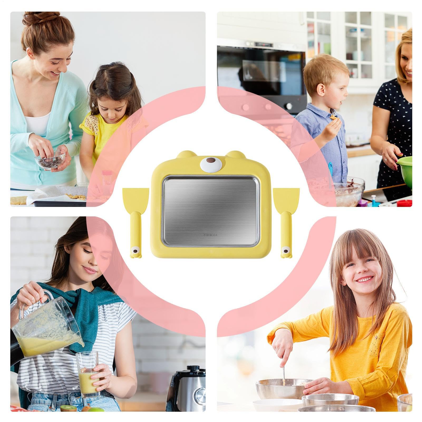 Friggitrice per yogurt | Congelatore Yogurt Maker Vassoio con spatole,Versatile Padella per domestico per adulti adolescenti amici bambini attività familiari