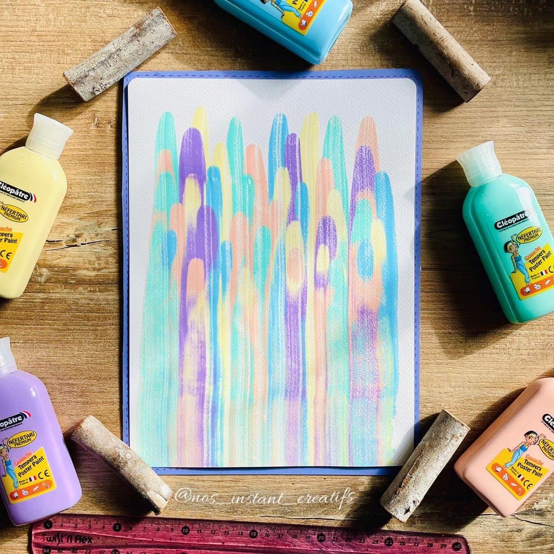 CLEOPATRE PGN100XX5P Lot de 5 flacons Gouache Néfertari Pastel 100ml Multicolore